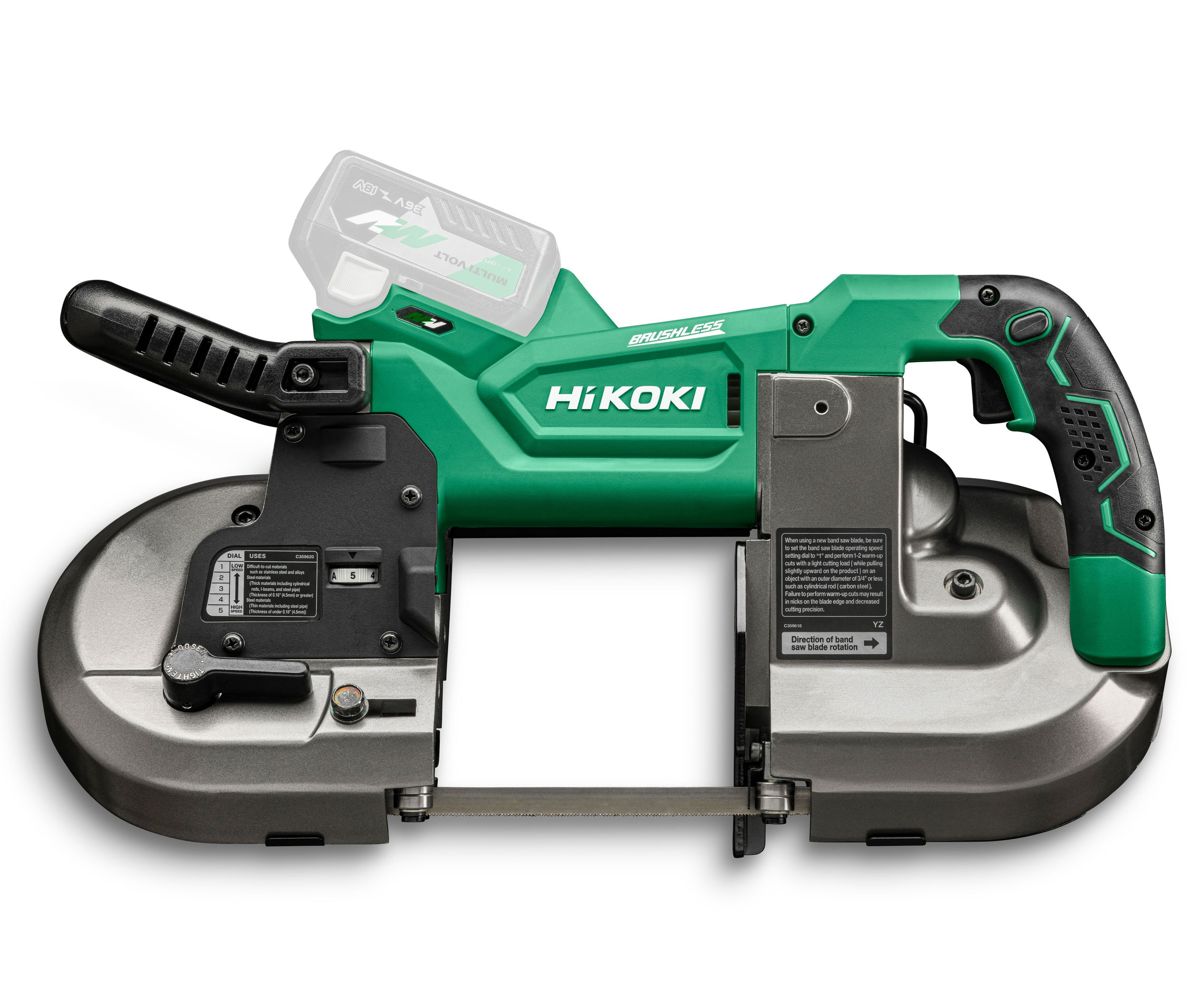 HiKoki CB3612DA-W4Z MULTI VOLT akkus szalagfűrész (akku és töltő nélkül) termék fő termékképe