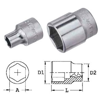 Genius Tools 323213 3/8"-os 6 lapú dugókulcs fej, 13 mm termék fő termékképe