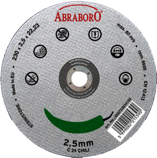 Abraboro 230 x 2.5 x 22 mm CHILI kővágó korong, 10 db/csomag termék fő termékképe