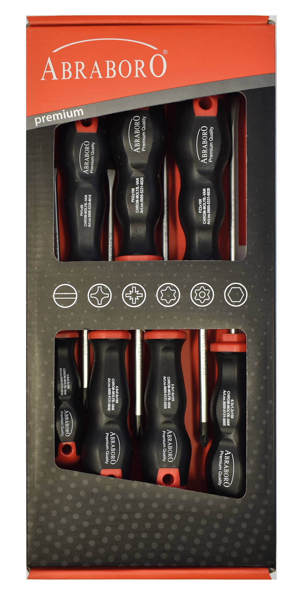 Abraboro T 6 Black line csavarhúzó készlet (torx), 7 részes termék fő termékképe