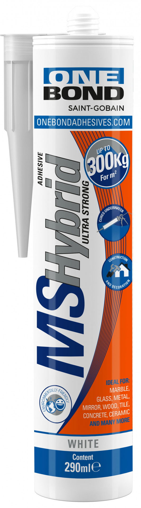 OneBond MS Hybrid Ultra-Strong White MS hibrid ultra-erős tömítőanyag fehér 290ml, 12 db/csomag termék fő termékképe