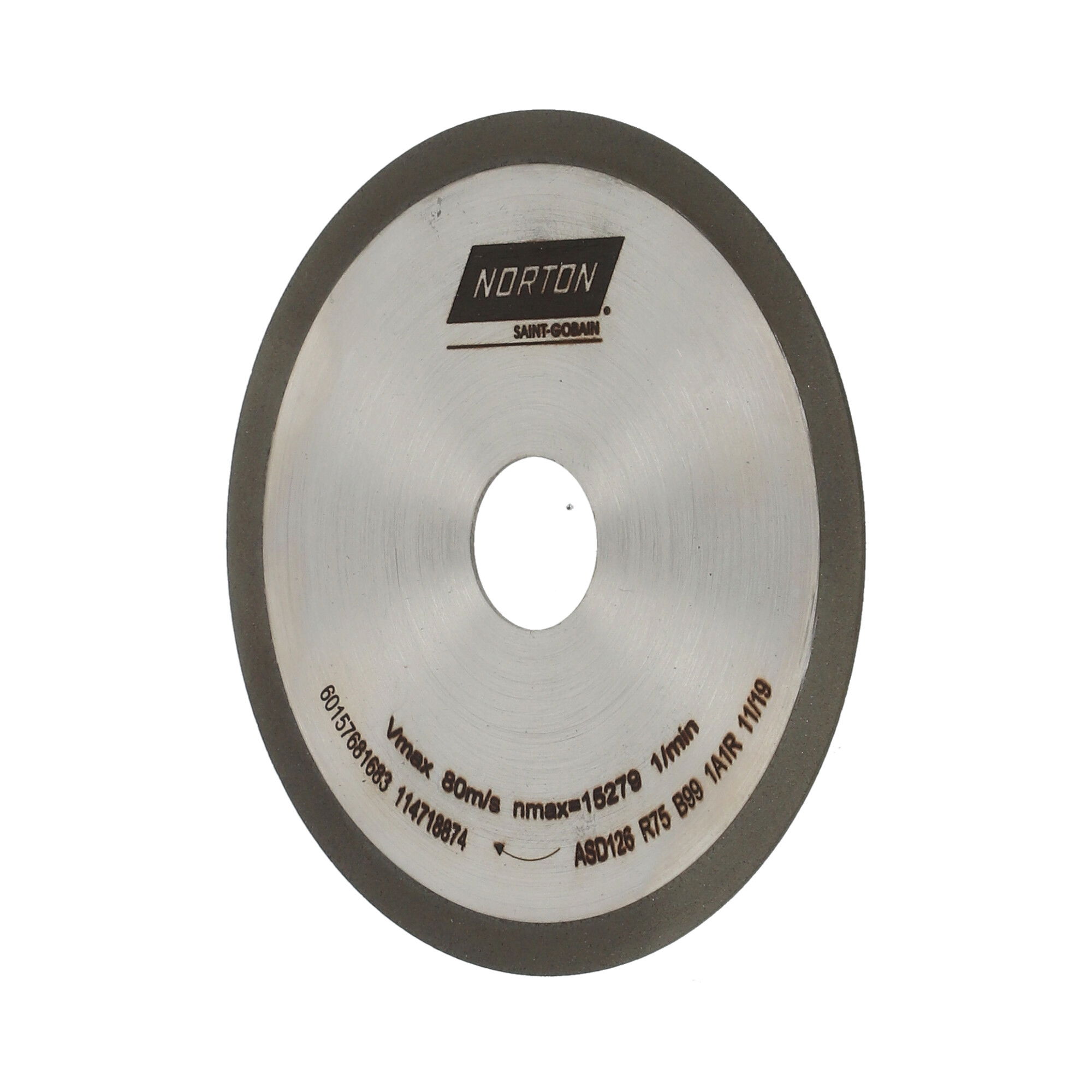 Norton Gyémánt köszörűkorong Ø100x1x5 mm ASD126 C75 RESIN termék fő termékképe