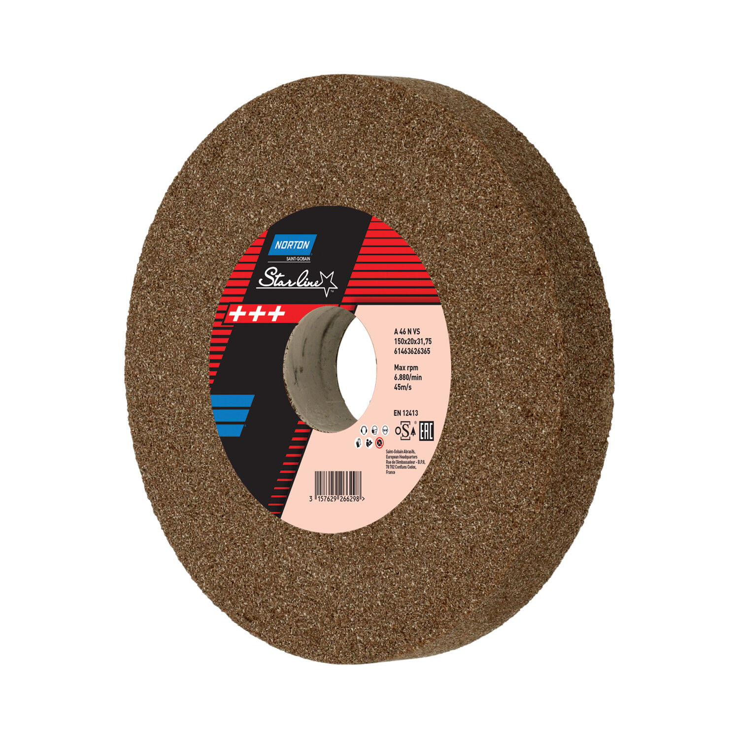 Norton Starline Alumínium-oxid köszörűkorong Ø150x20x31,75 mm A 60 N VS, 2 db/csomag termék fő termékképe