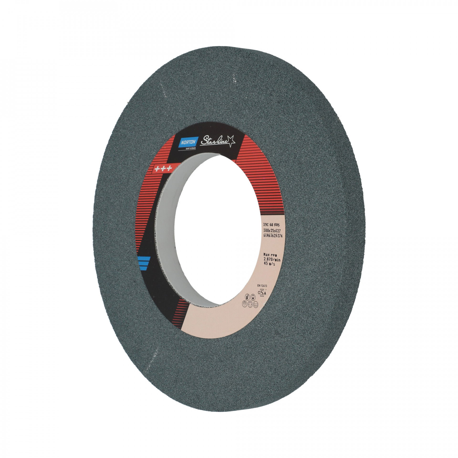 Norton Starline Szilícium-karbid köszörűkorong Ø300x25x127 mm 39C 60 K VS, 6 db/csomag termék fő termékképe