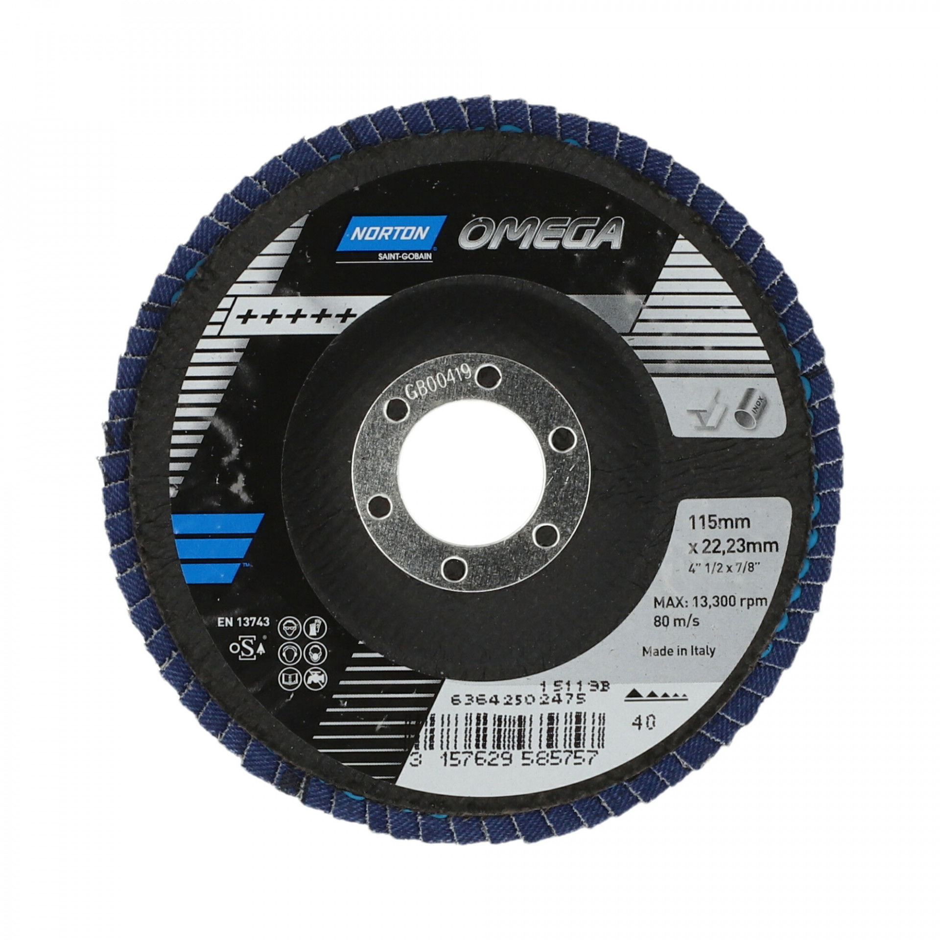 Norton Omega R828 lamellás csiszolókorong Ø115x22mm P40 termék fő termékképe