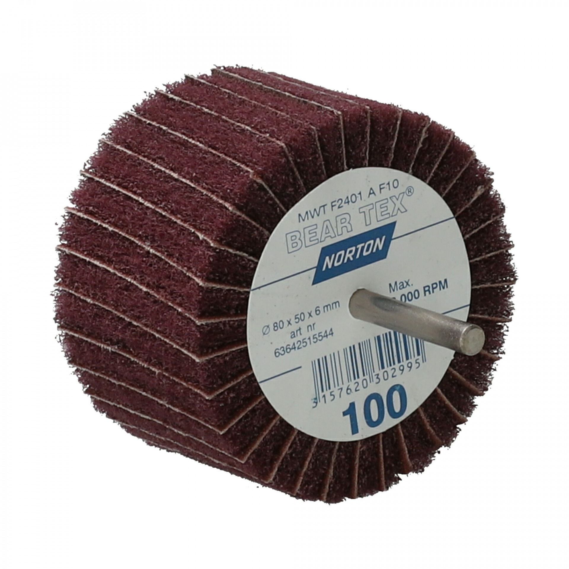 Norton Beartex csapos lamellás csiszolókorong 80x50x6mm Fine A/100 termék fő termékképe