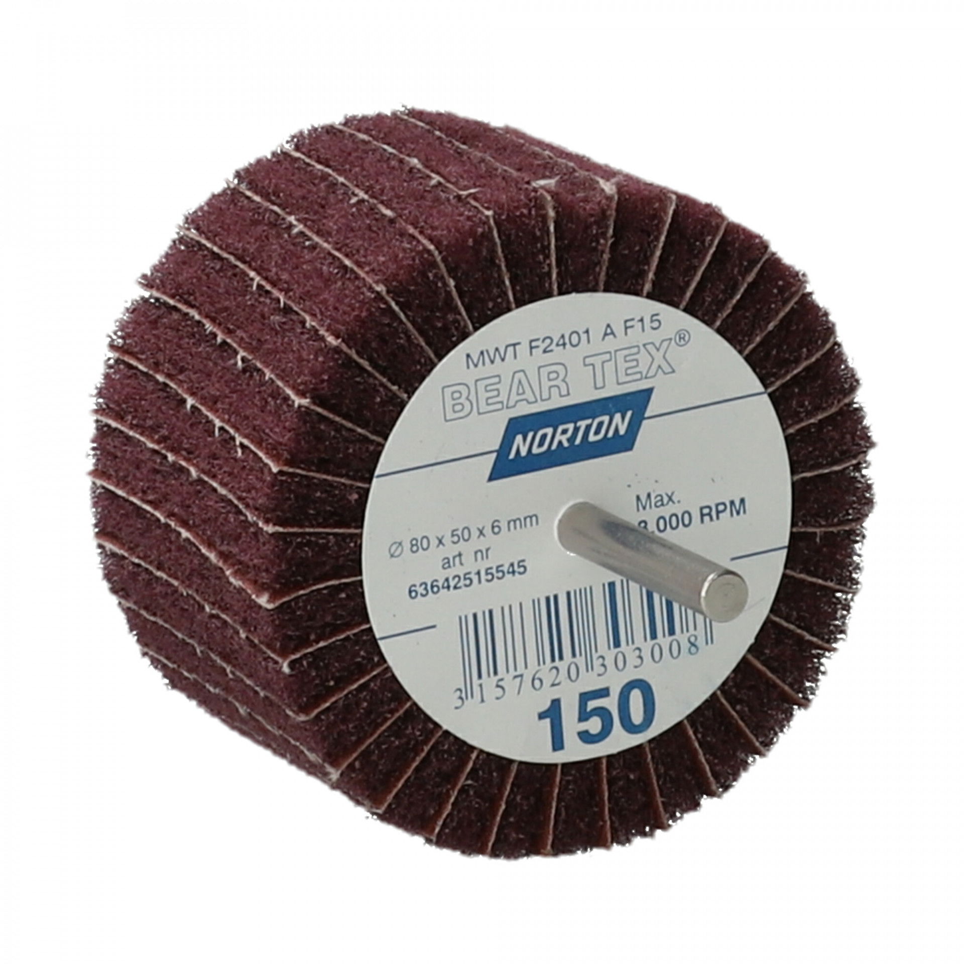 Norton Beartex csapos lamellás csiszolókorong Ø80x50x6mm Fine A/150 termék fő termékképe