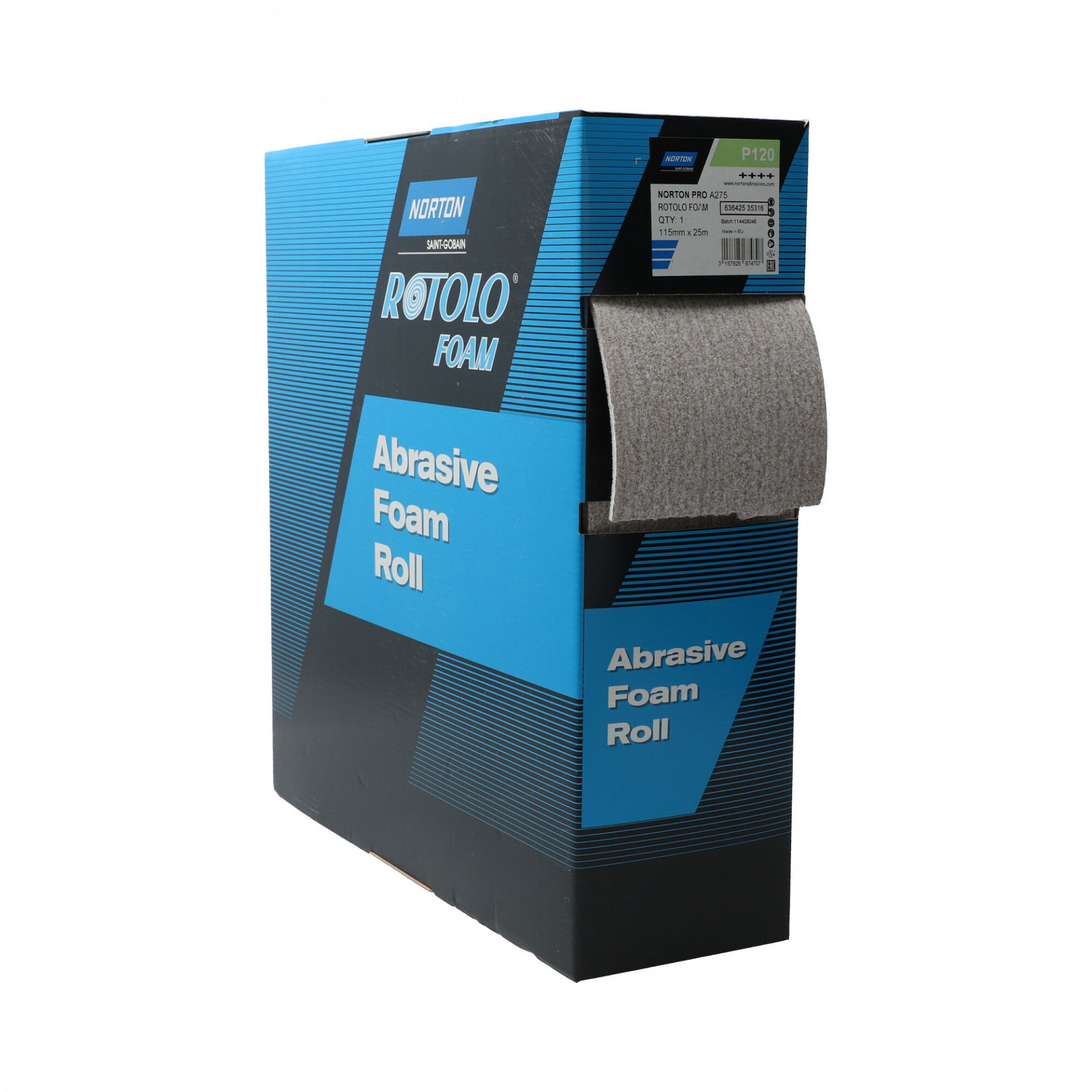 Norton Rotolo Foam PRO A275 csiszolótekercs 115mmx25m P120, 2 db/csomag termék fő termékképe