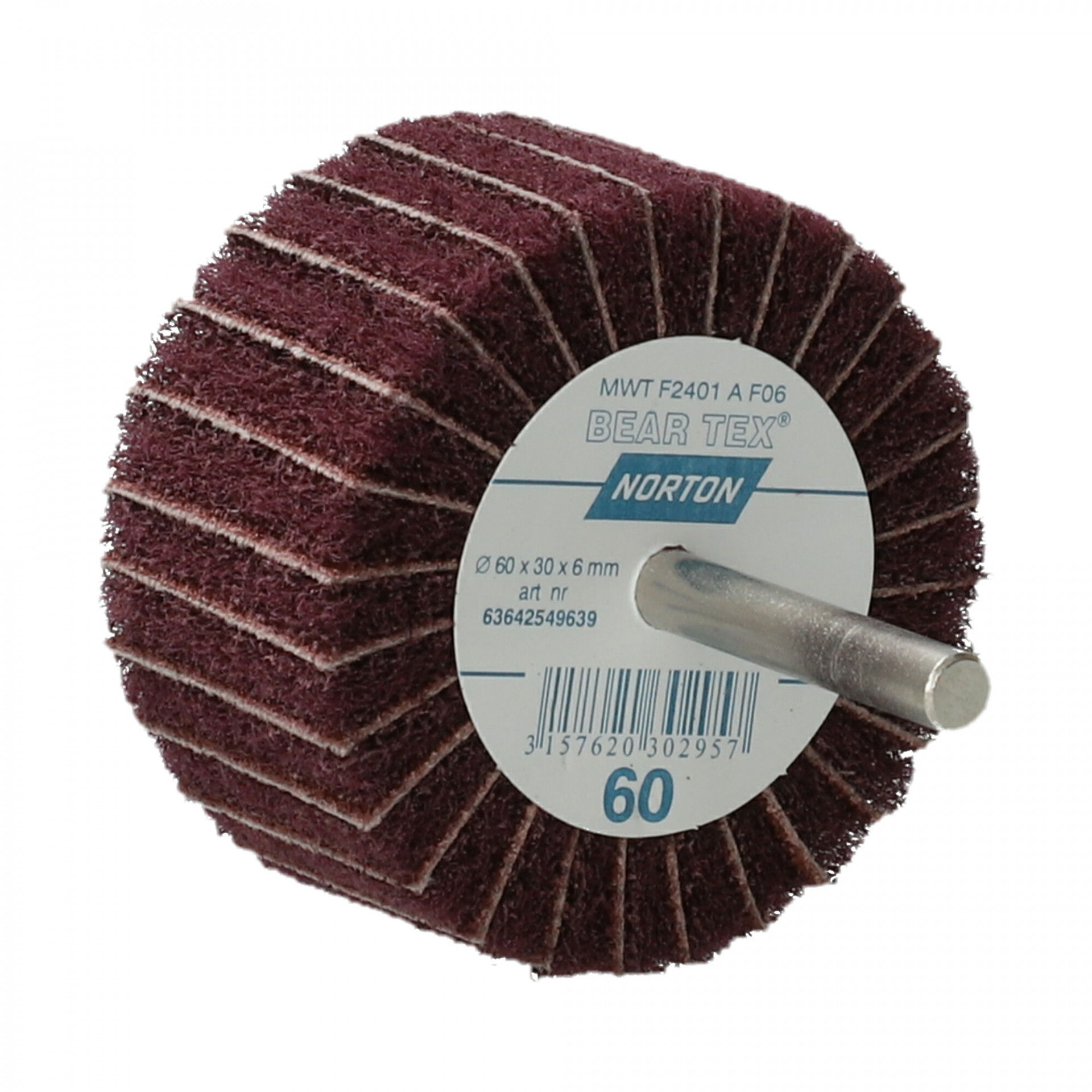 Norton Beartex csapos lamellás csiszolókorong Ø60x30x6mm Fine A/60 termék fő termékképe