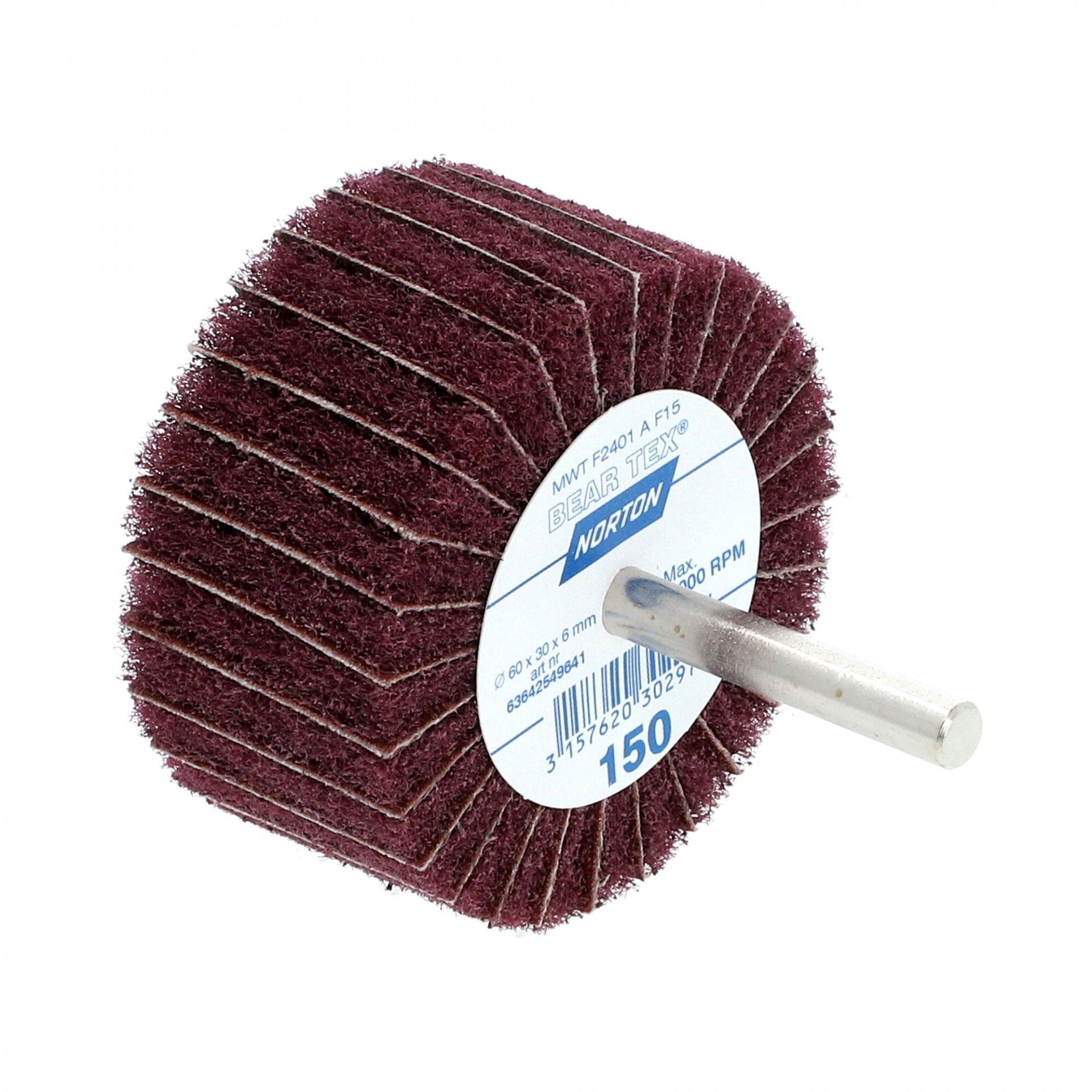 Norton Beartex csapos lamellás csiszolókorong Ø60x30x6mm Fine A/150 termék fő termékképe