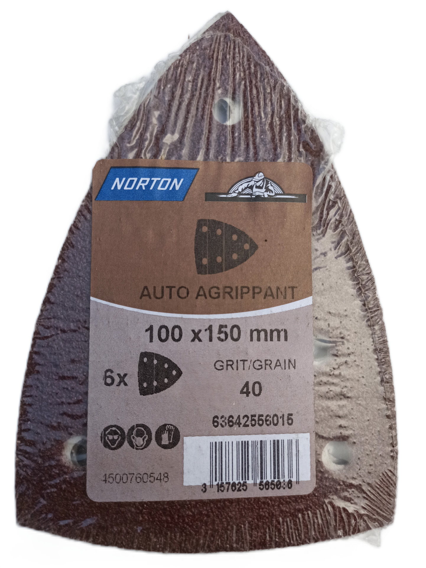 Norton Delta tépőzáras csiszolólap 100x150mm P40, 6 db/csomag termék fő termékképe