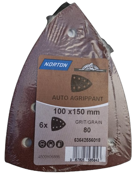 Norton Delta tépőzáras csiszolólap 100x150mm P120, 6 db/csomag termék fő termékképe