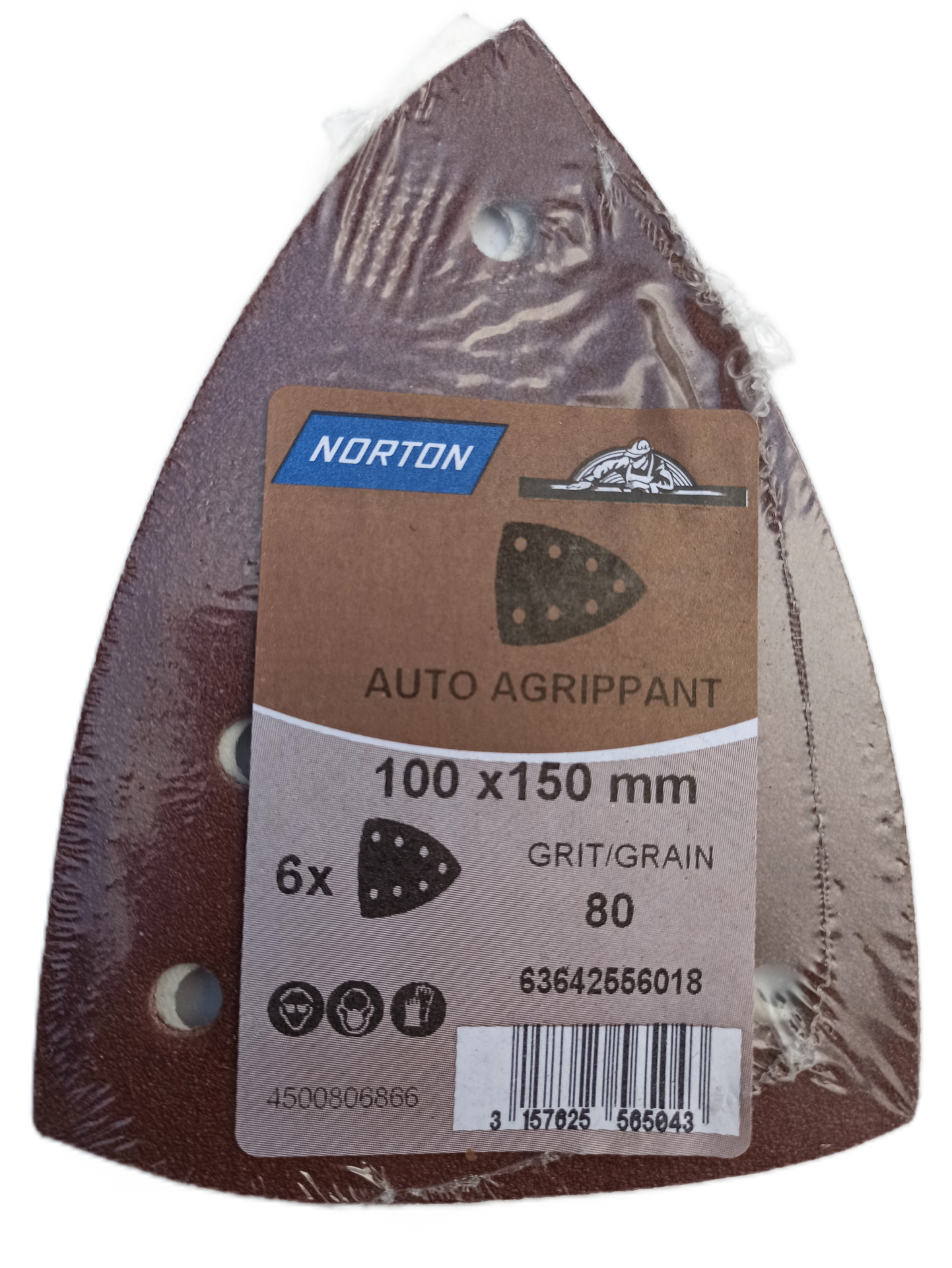 Norton Delta tépőzáras csiszolólap 100x150mm P80, 6 db/csomag termék fő termékképe