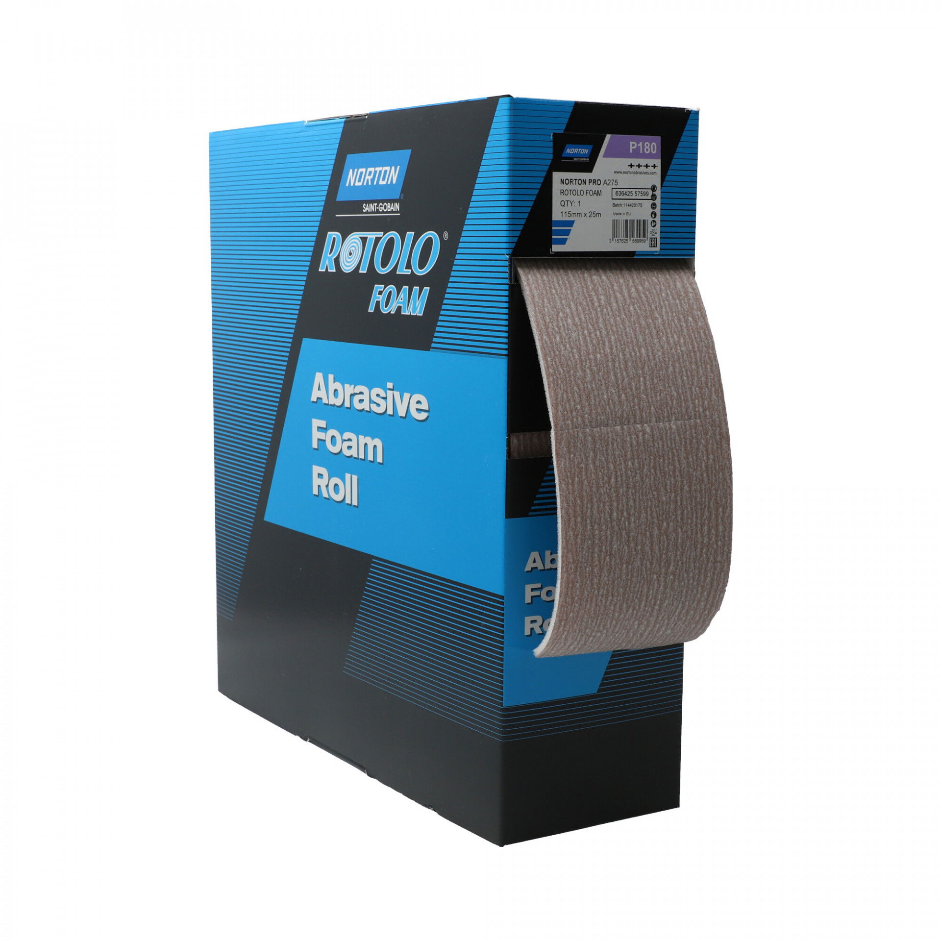 Norton Rotolo Foam PRO A275 csiszolótekercs 115mmx25m P180, 2 db/csomag termék fő termékképe