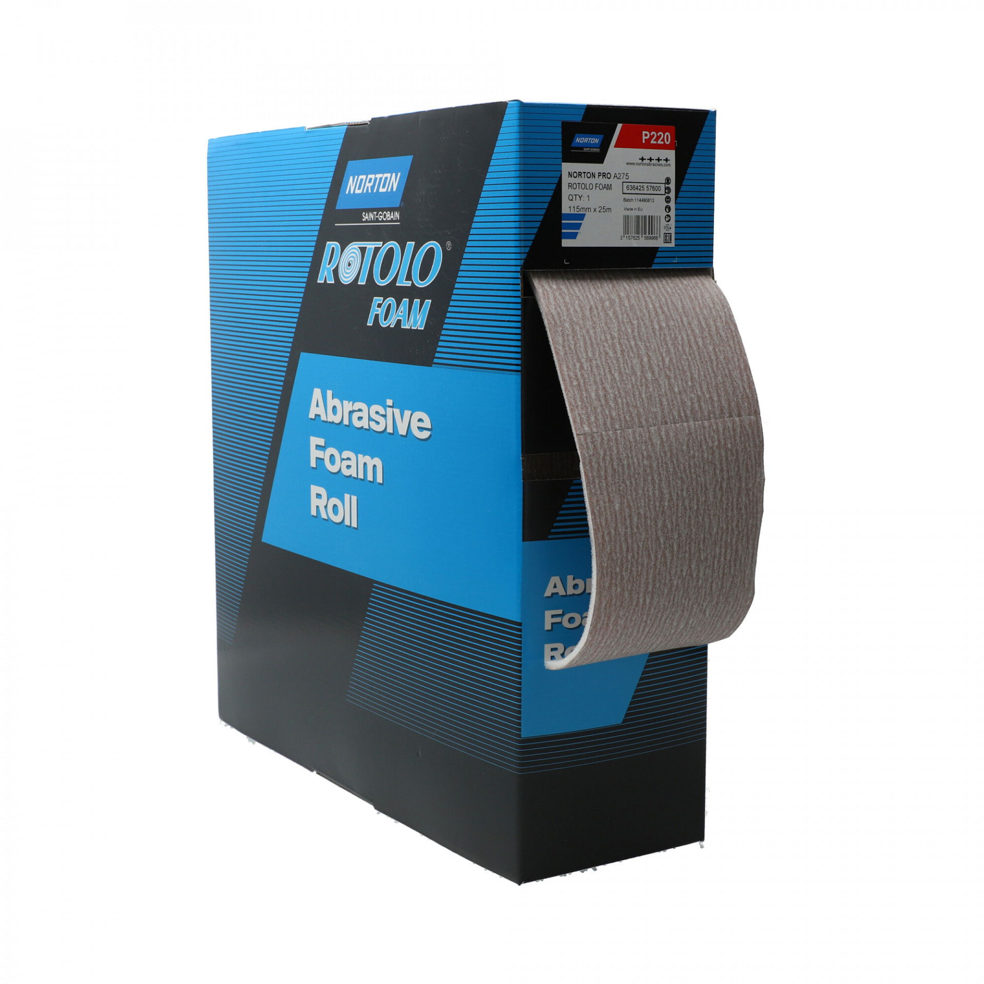 Norton Rotolo Foam PRO A275 csiszolótekercs 115mmx25m P220, 2 db/csomag termék fő termékképe