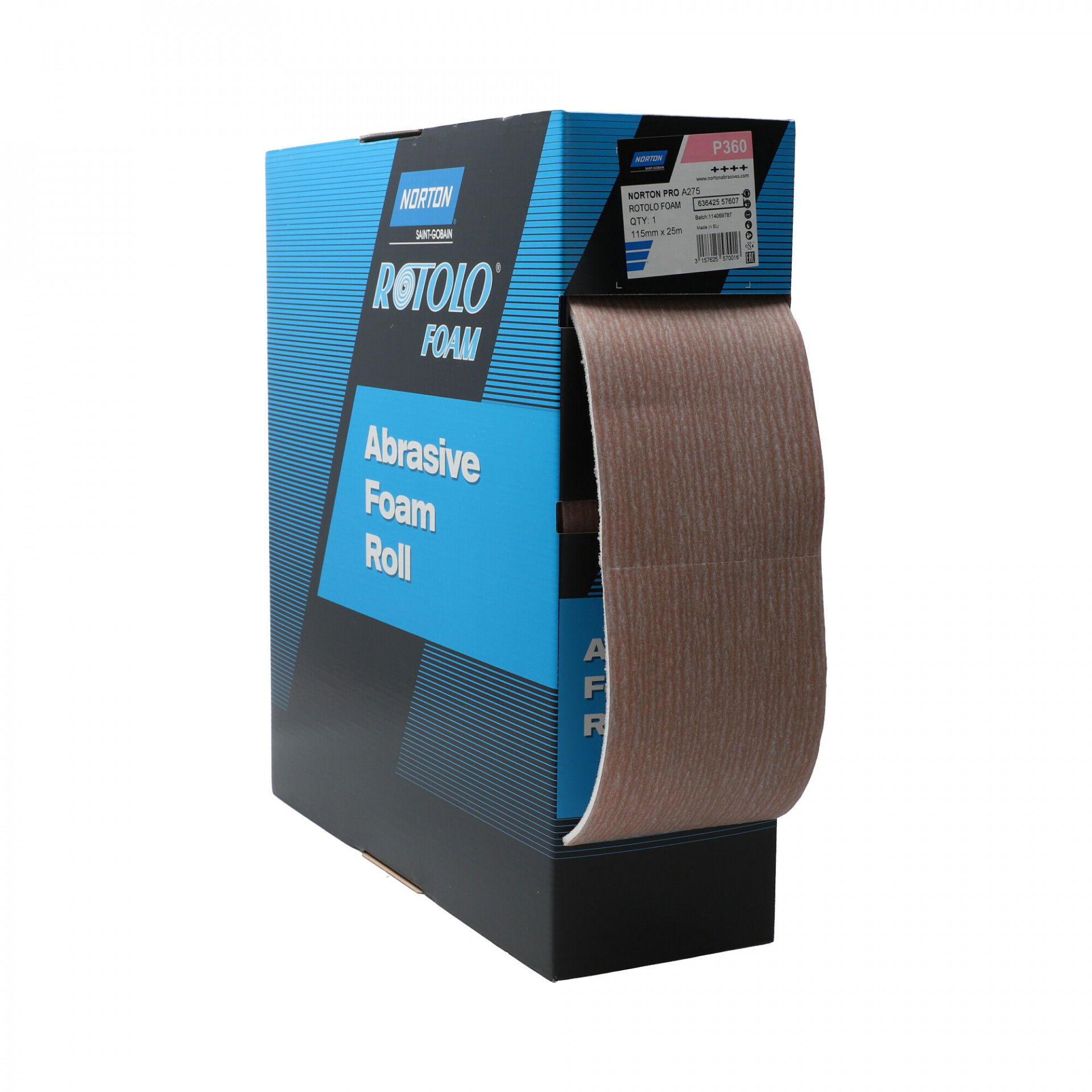 Norton Rotolo Foam PRO A275 csiszolótekercs 115mmx25m P360, 2 db/csomag termék fő termékképe