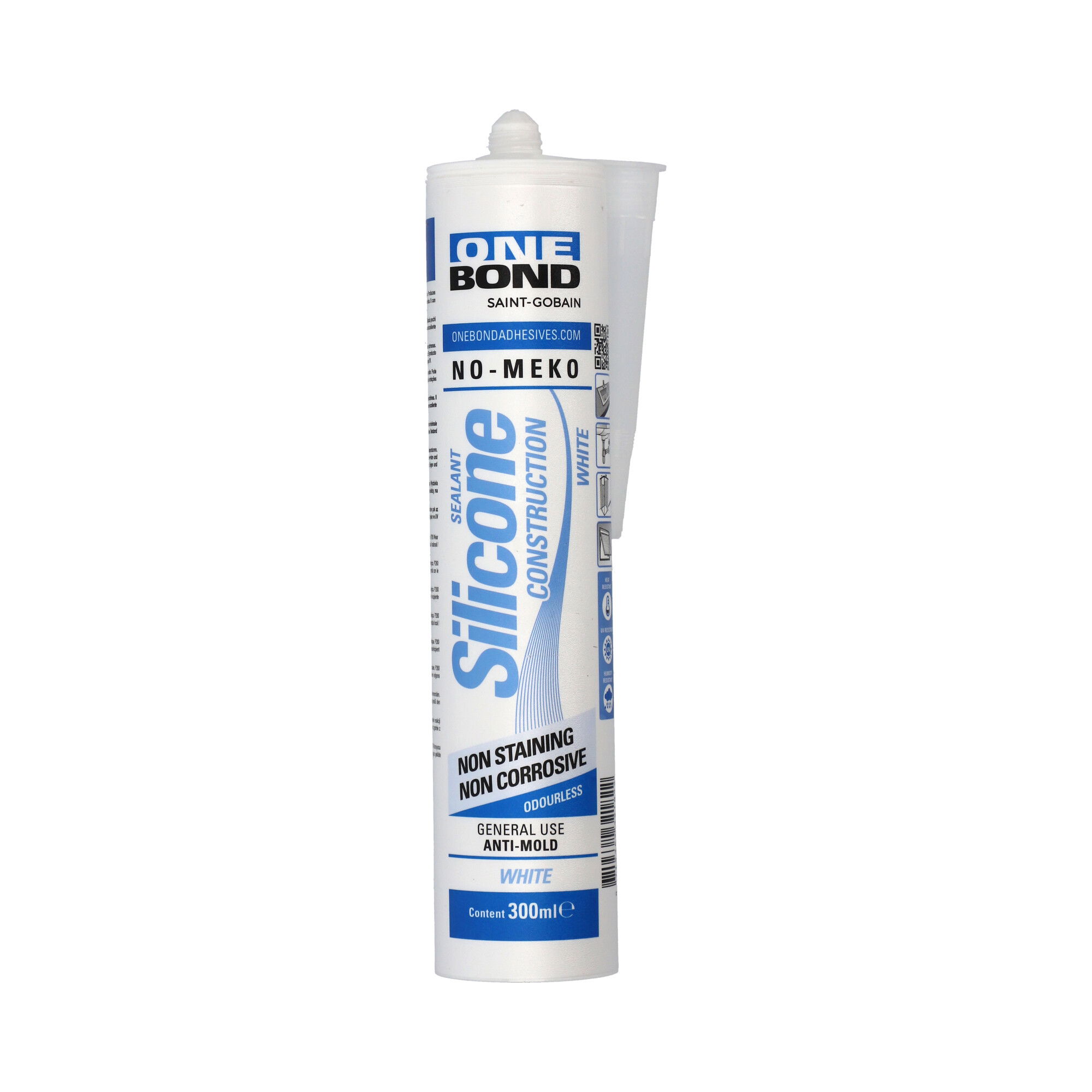 OneBond Silicone Construction White építőipari szilikon tömítőanyag fehér 300ml CS, 12 db/csomag termék fő termékképe