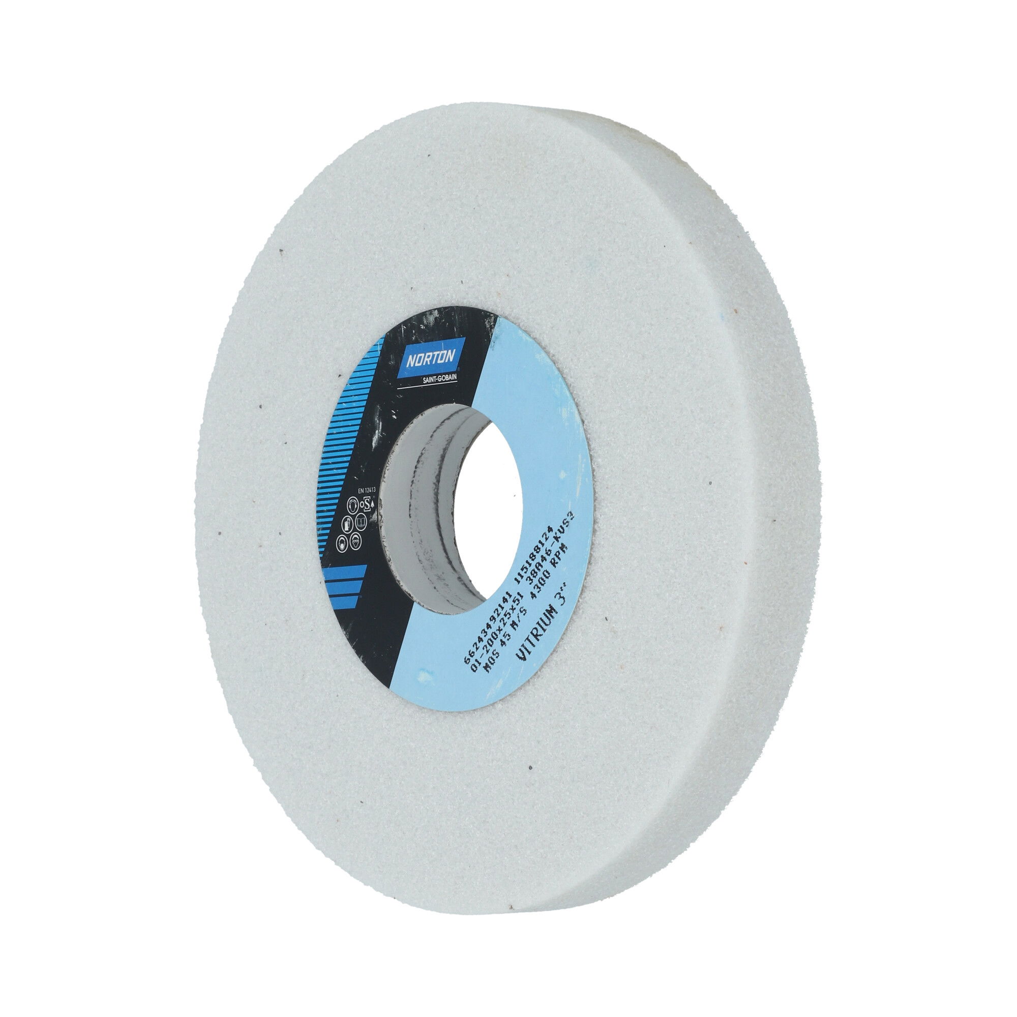 Norton Egyenes köszörűkorong Ø200x25x51 mm 38A 60 K VBE termék fő termékképe