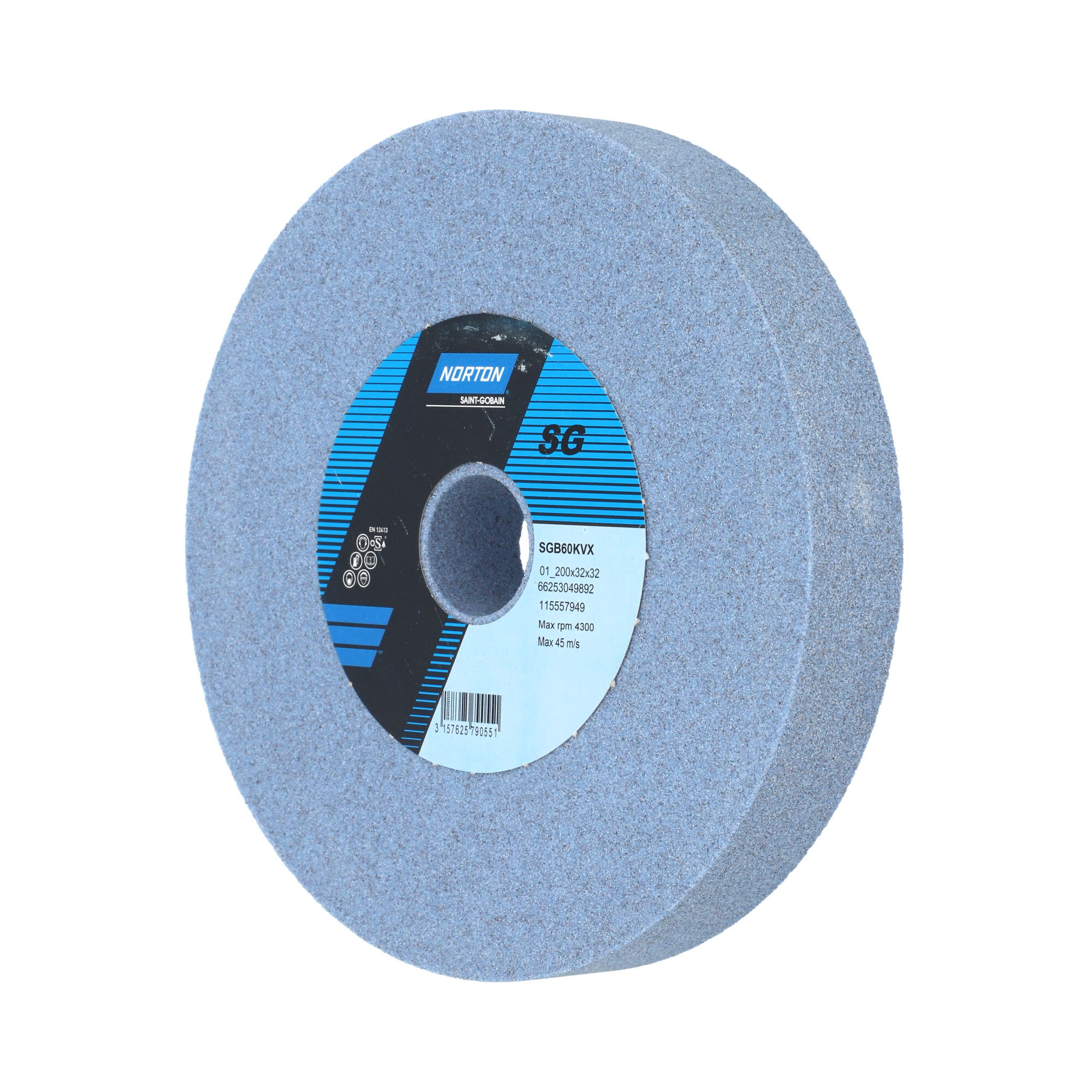 Norton Egyenes köszörűkorong Ø200x32x32 mm SGB 60 K VX, 2 db/csomag termék fő termékképe