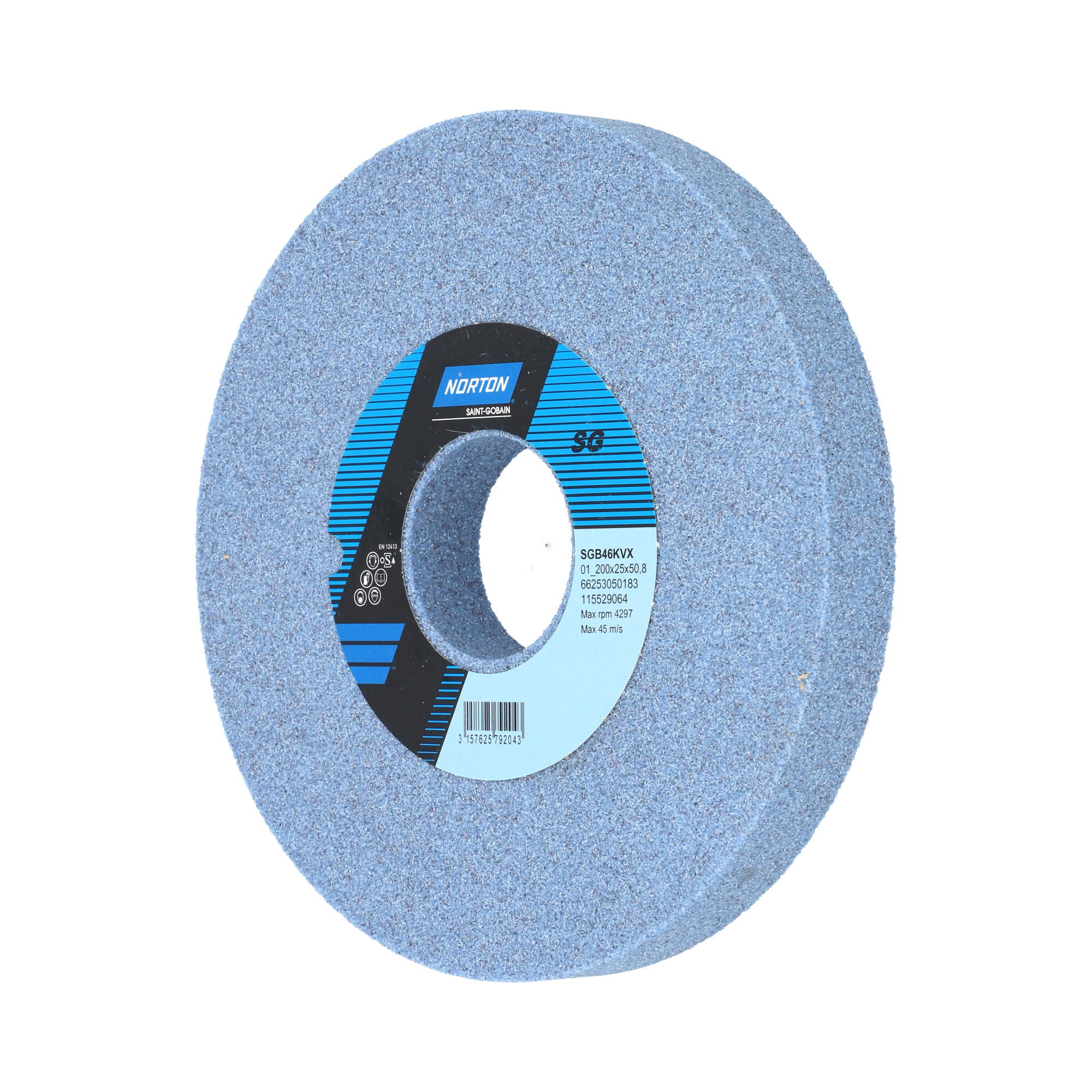 Norton Egyenes köszörűkorong Ø200x25x50,8 mm SGB 46 K VX, 2 db/csomag termék fő termékképe