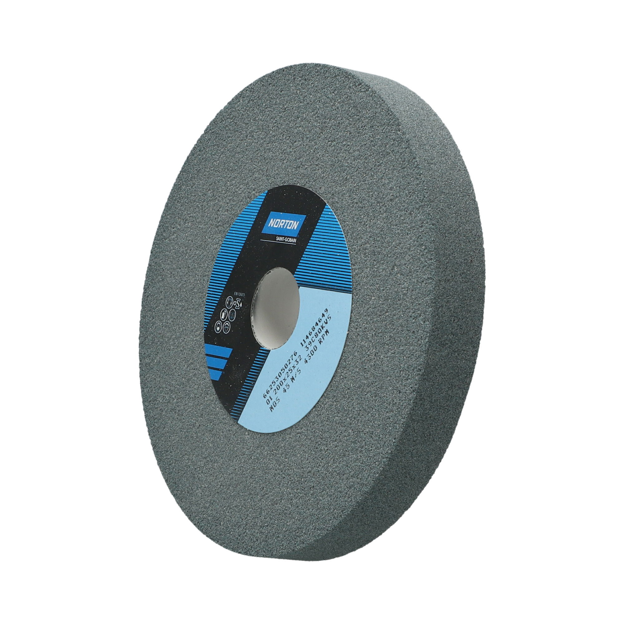 Norton Egyenes köszörűkorong Ø200x25x32 mm 39C 80 K VS, 6 db/csomag termék fő termékképe