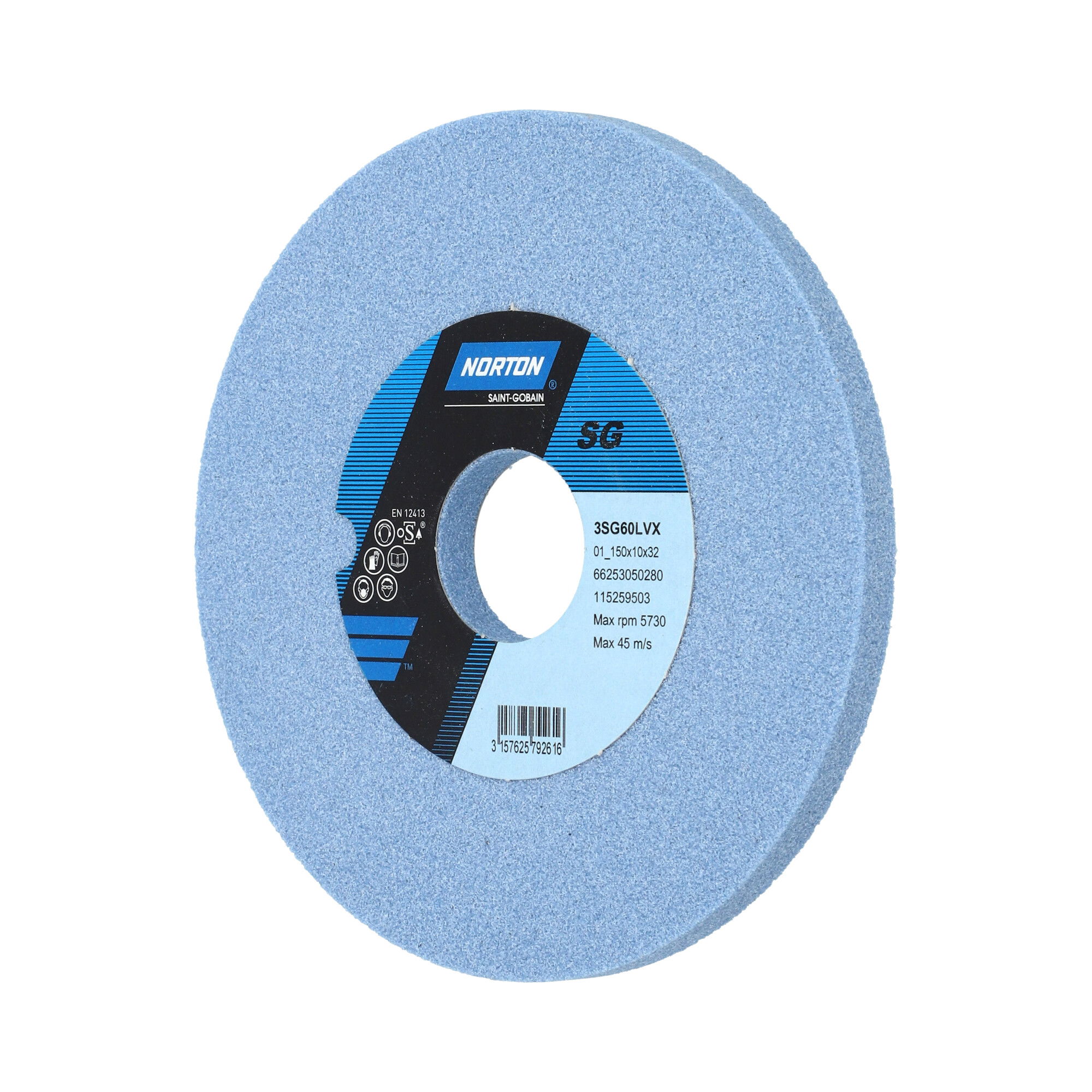 Norton Egyenes köszörűkorong Ø150x10x32 mm 3SG 60 L VX, 2 db/csomag termék fő termékképe