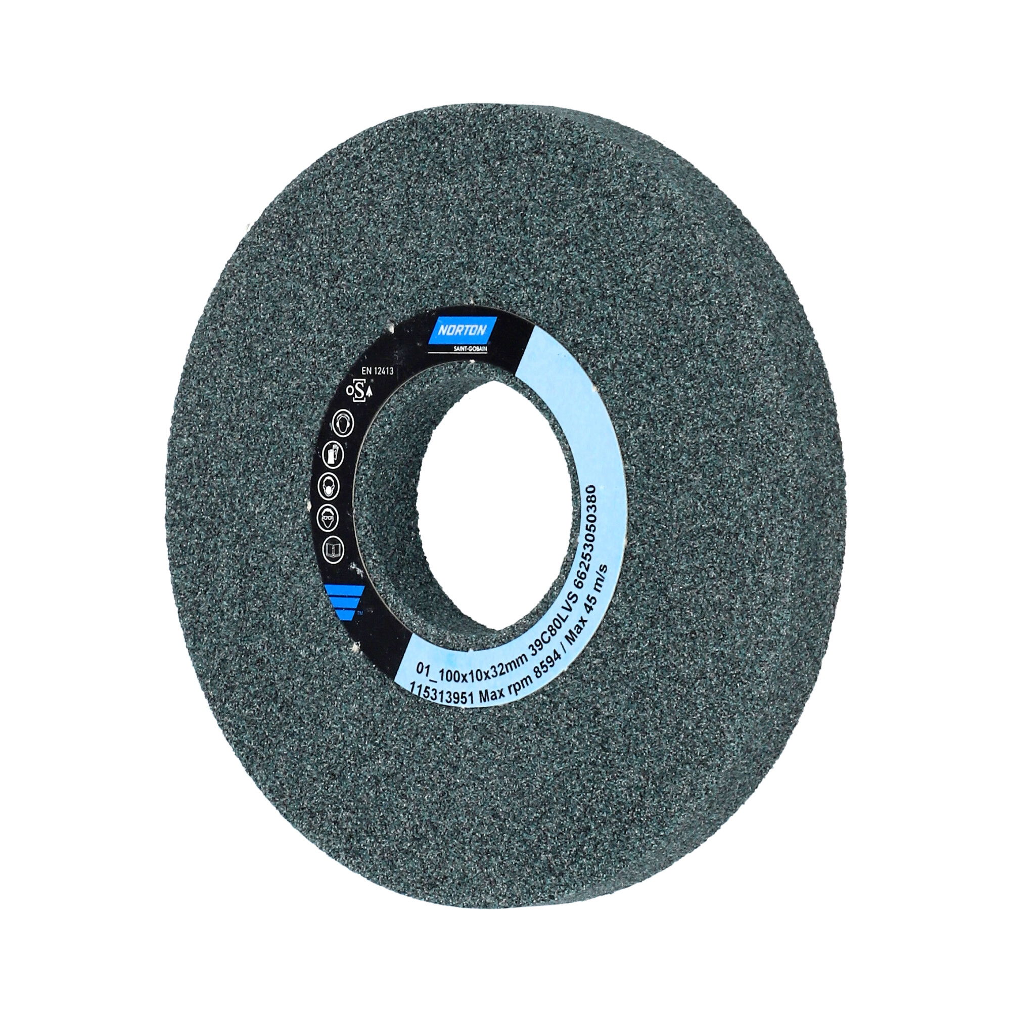 Norton Egyenes köszörűkorong Ø100x10x32 mm 39C 80 L VS, 2 db/csomag termék fő termékképe