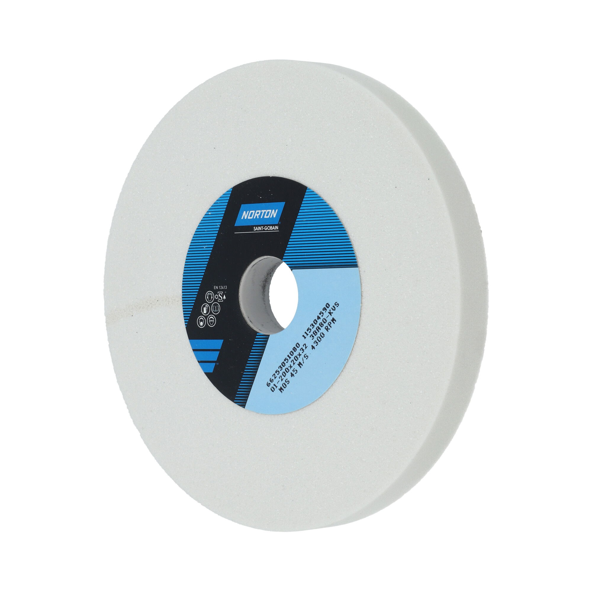 Norton Egyenes köszörűkorong Ø200x20x32 mm 38A 80 K VS, 2 db/csomag termék fő termékképe