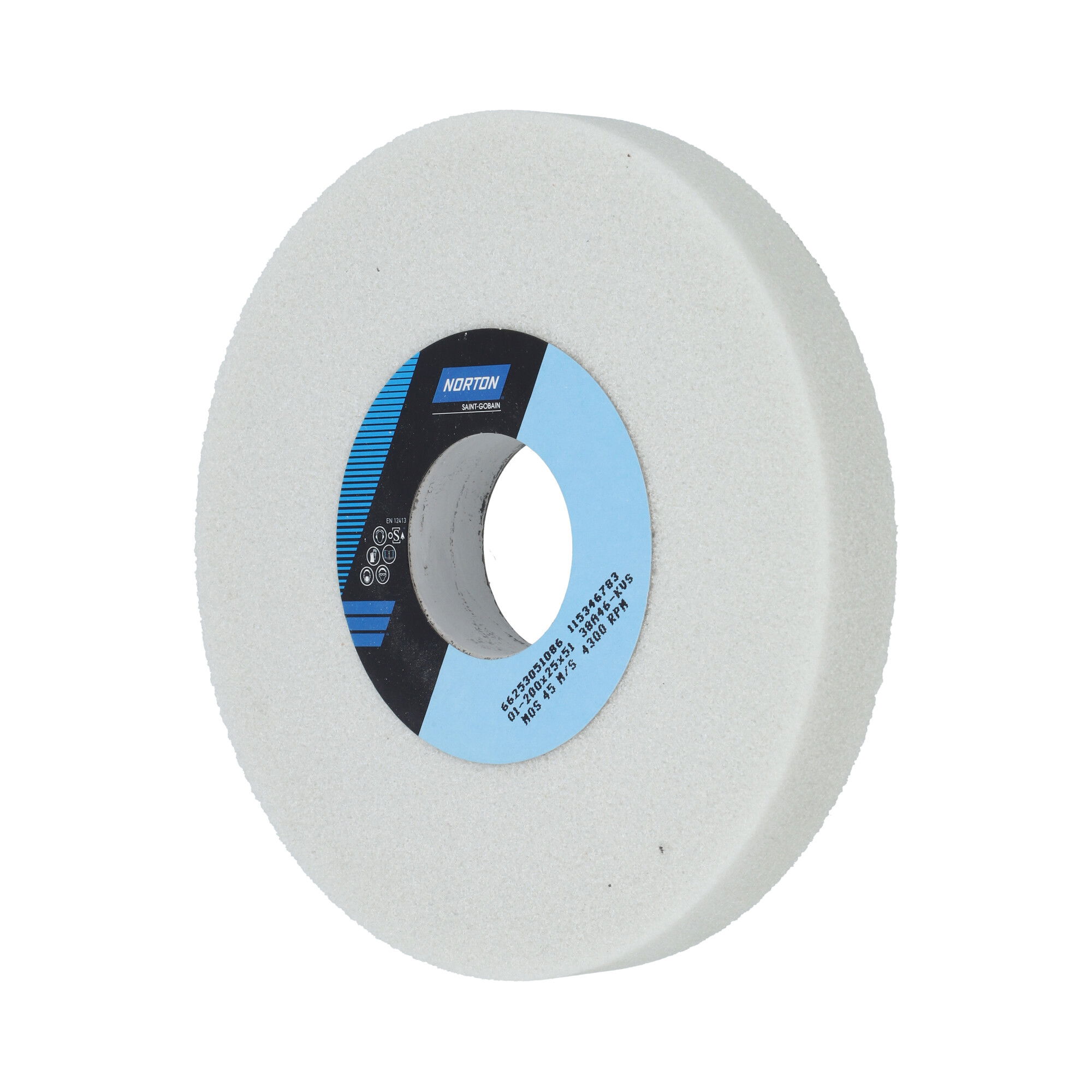 Norton Egyenes köszörűkorong Ø200x25x51 mm 38A 46 K VS, 10 db/csomag termék fő termékképe