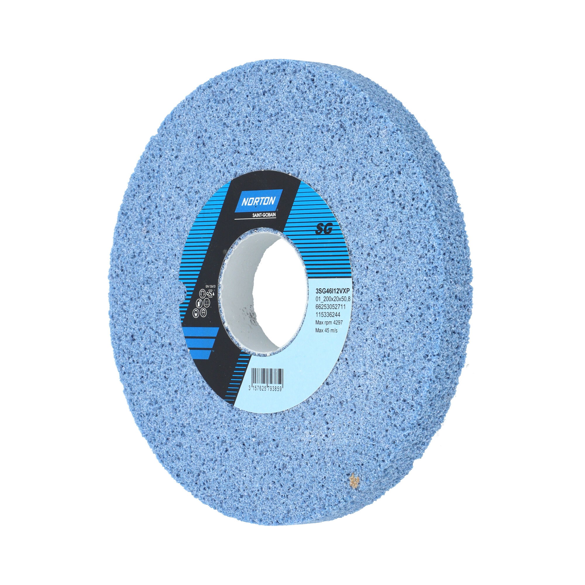 Norton Egyenes köszörűkorong Ø200x20x50,8 mm 3SG 46 I12 VXP, 6 db/csomag termék fő termékképe