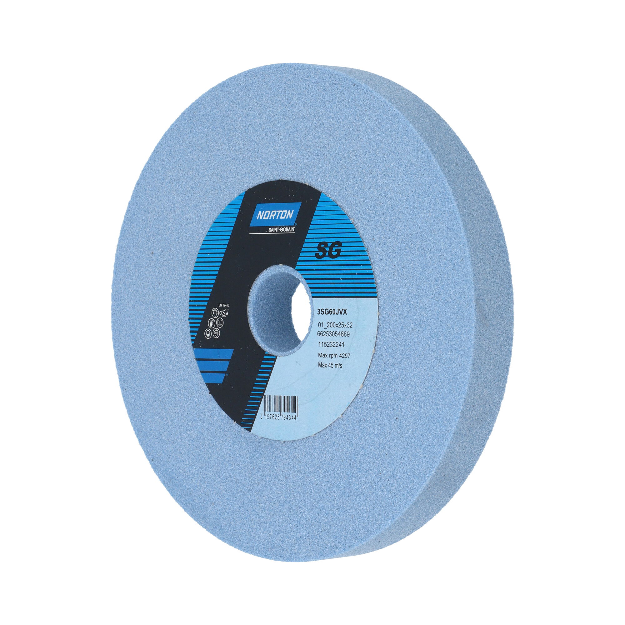 Norton Egyenes köszörűkorong Ø200x25x32 mm 3SG 60 J VX, 2 db/csomag termék fő termékképe
