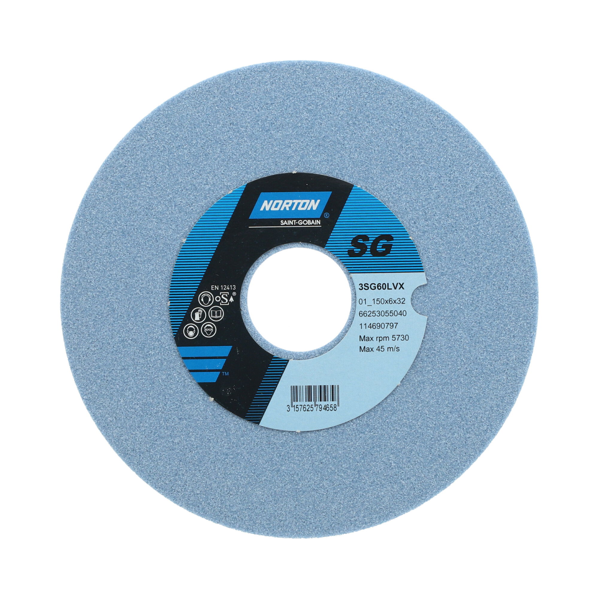 Norton Egyenes köszörűkorong Ø150x6x32 mm 3SG 60 L VX, 2 db/csomag termék fő termékképe