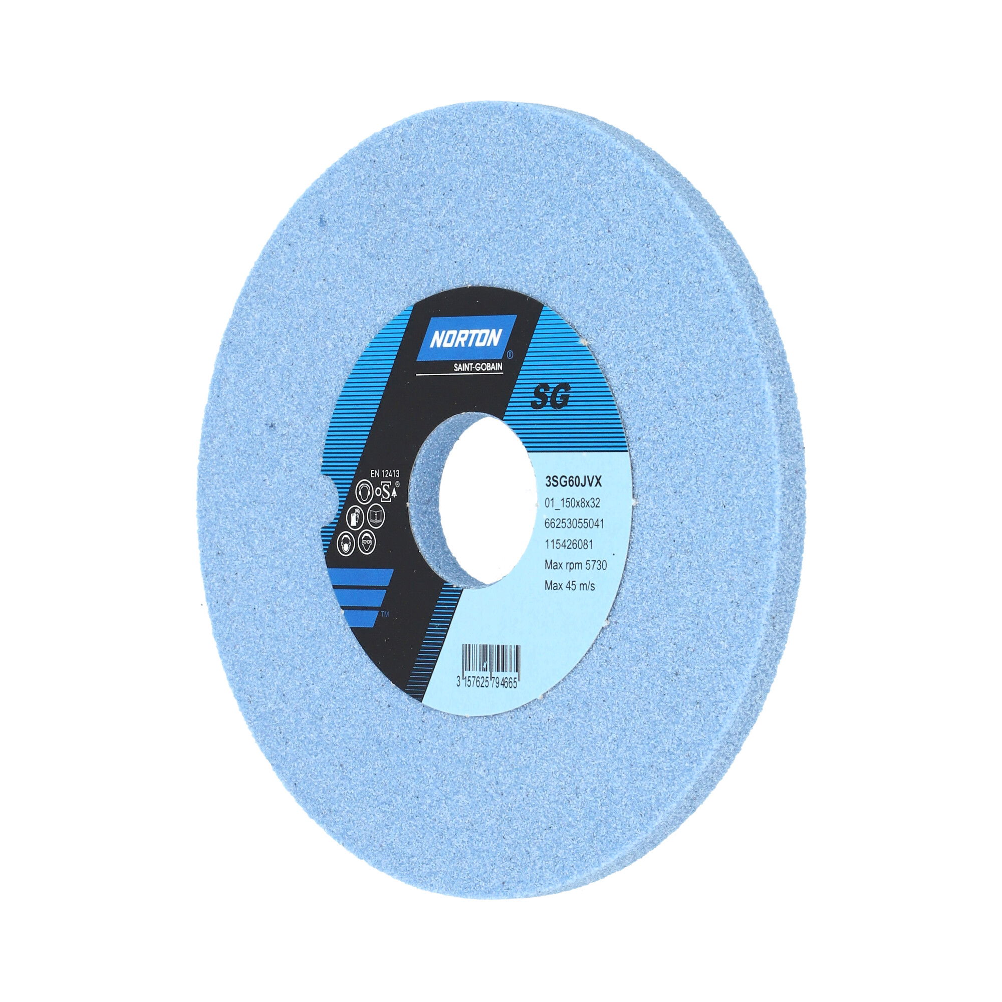 Norton Egyenes köszörűkorong Ø150x8x32 mm 3SG 60 J VX, 2 db/csomag termék fő termékképe