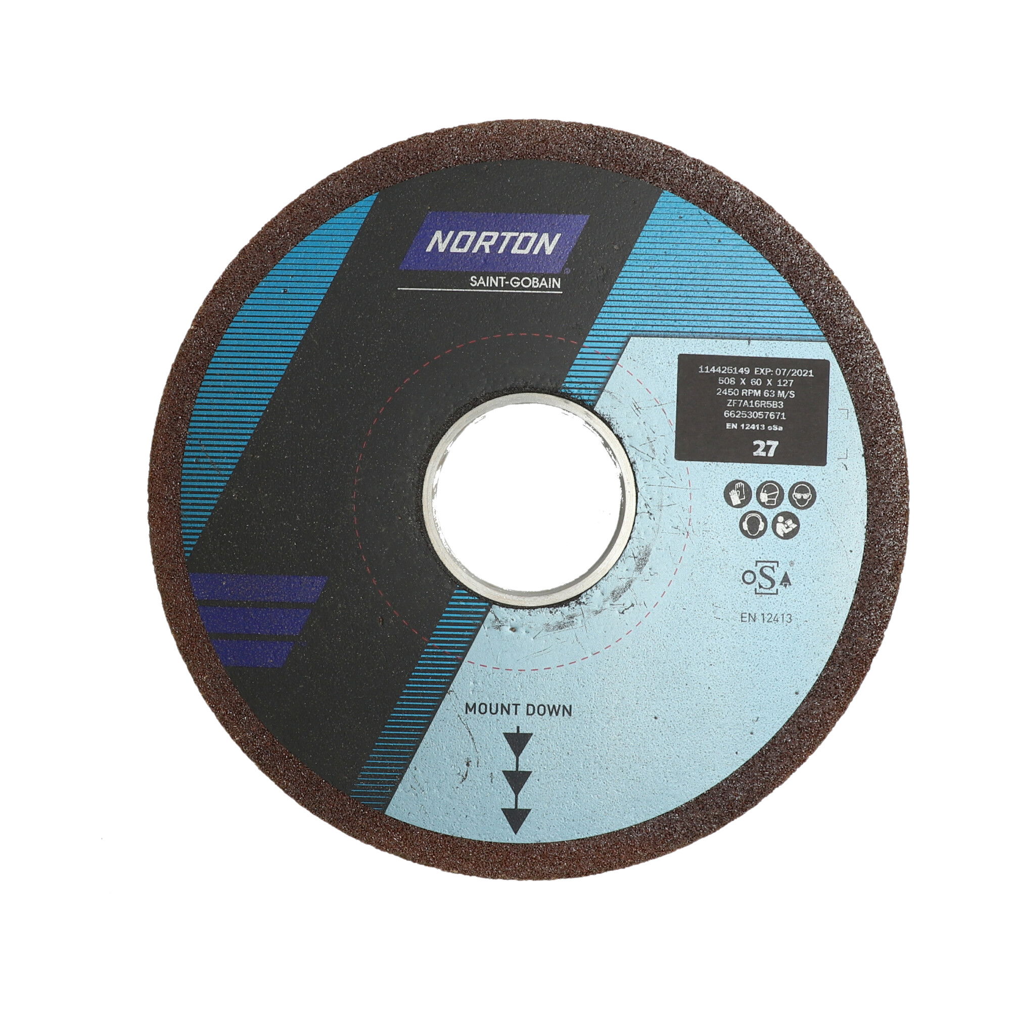 Norton Egyenes köszörűkorong Ø600x60x203 mm ZF7A 16 Q B38 termék fő termékképe