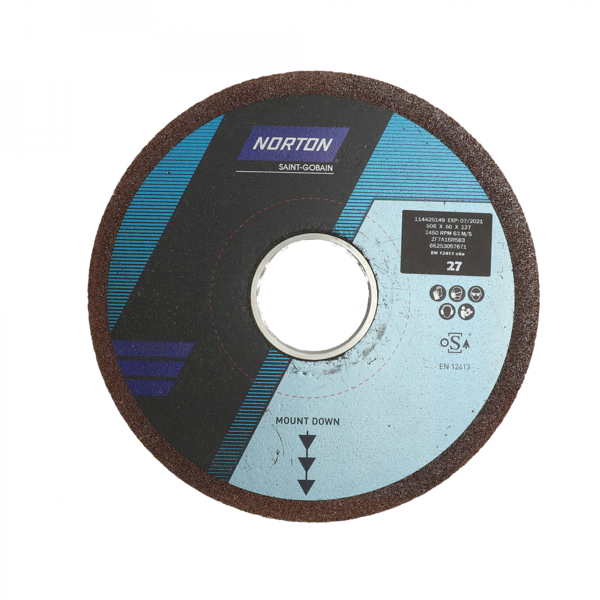 Norton Egyenes köszörűkorong Ø508x60x127 mm ZF7A 16 Q B3 termék fő termékképe