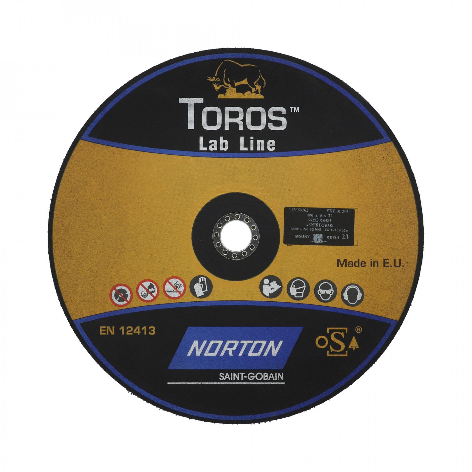 Norton Toros Preciziós gépipari erősített vágókorong 500x4x25,4 mm NZ24 U BF, 3 db/csomag termék fő termékképe