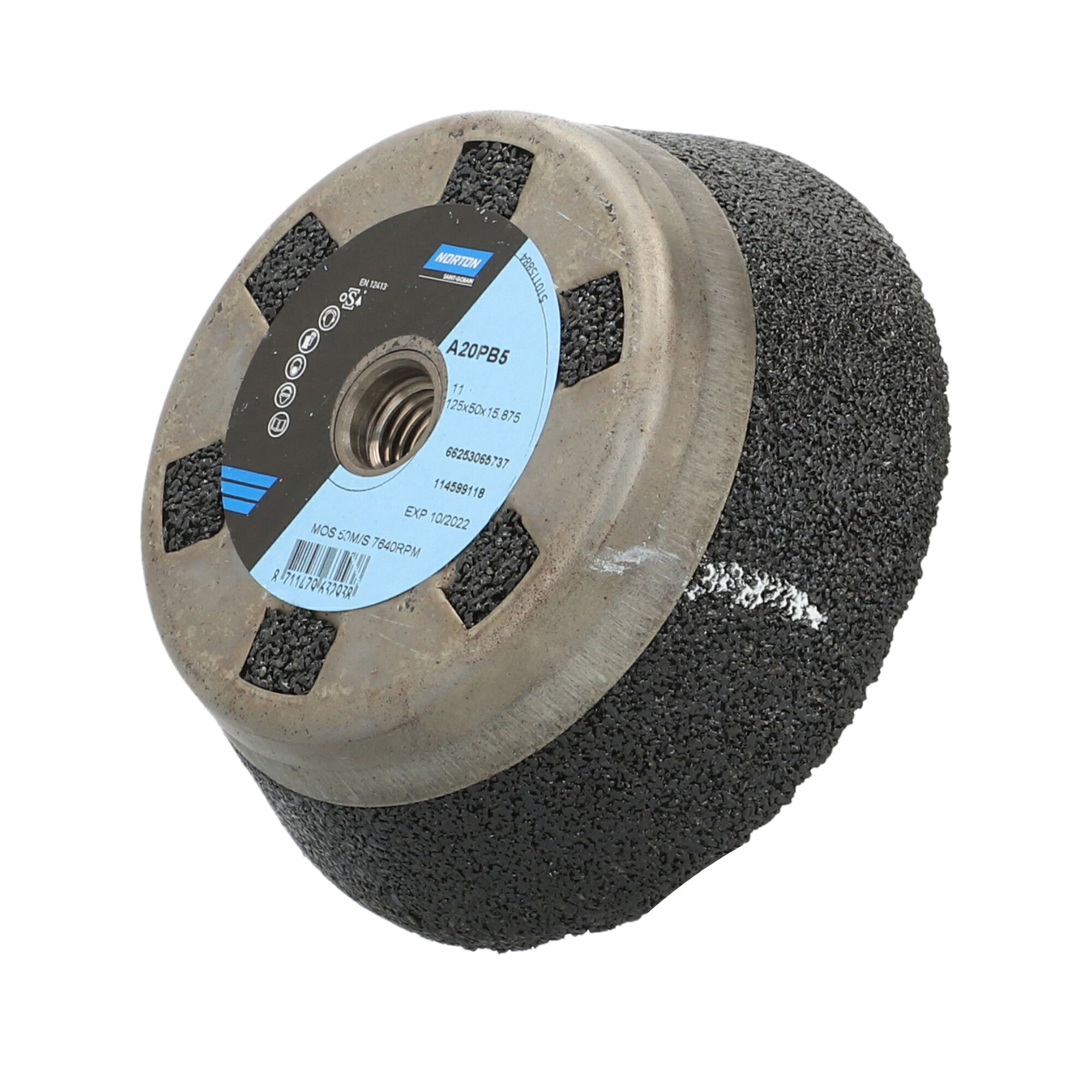 Norton Kúpos fazék alakú köszörűkorong Ø125x50x5/8" A 20 P5 B5, 4 db/csomag termék fő termékképe