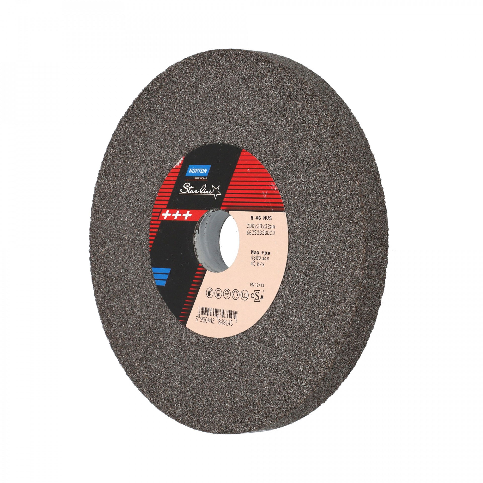 Norton Starline Alumínium-oxid köszörűkorong Ø200x20x32 mm A 46 N VS, 2 db/csomag termék fő termékképe