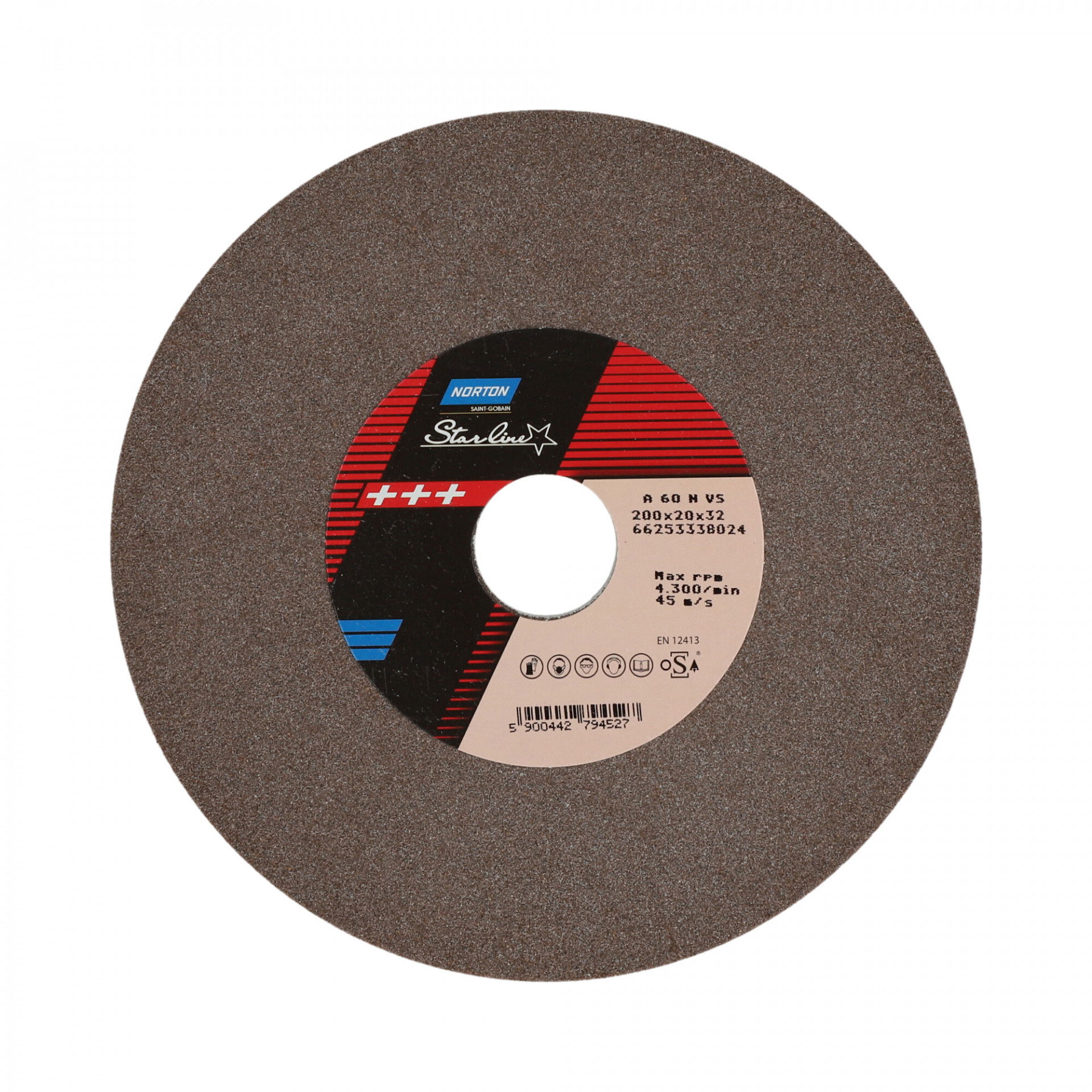 Norton Starline Alumínium-oxid köszörűkorong Ø200x20x32 mm A 60 N VS, 2 db/csomag termék fő termékképe
