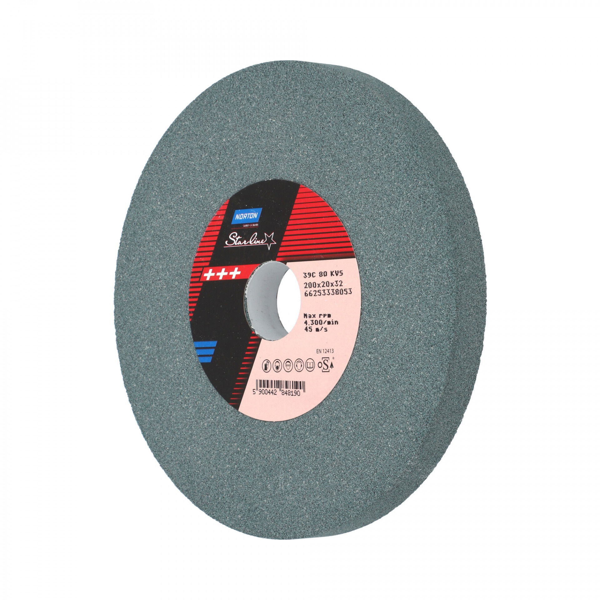 Norton Starline Szilícium-karbid köszörűkorong Ø200x20x32 mm 39C 80 K VS, 2 db/csomag termék fő termékképe