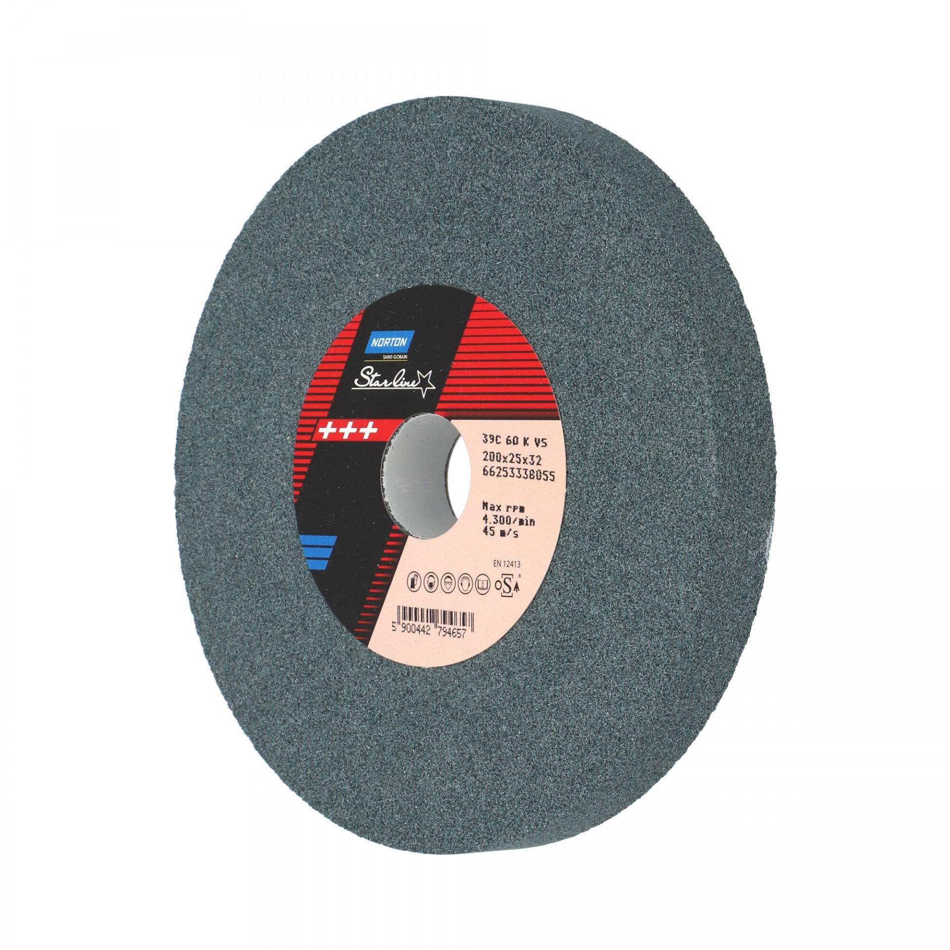 Norton Egyenes köszörűkorong Ø200x25x32 mm 39C 60 K VS termék fő termékképe