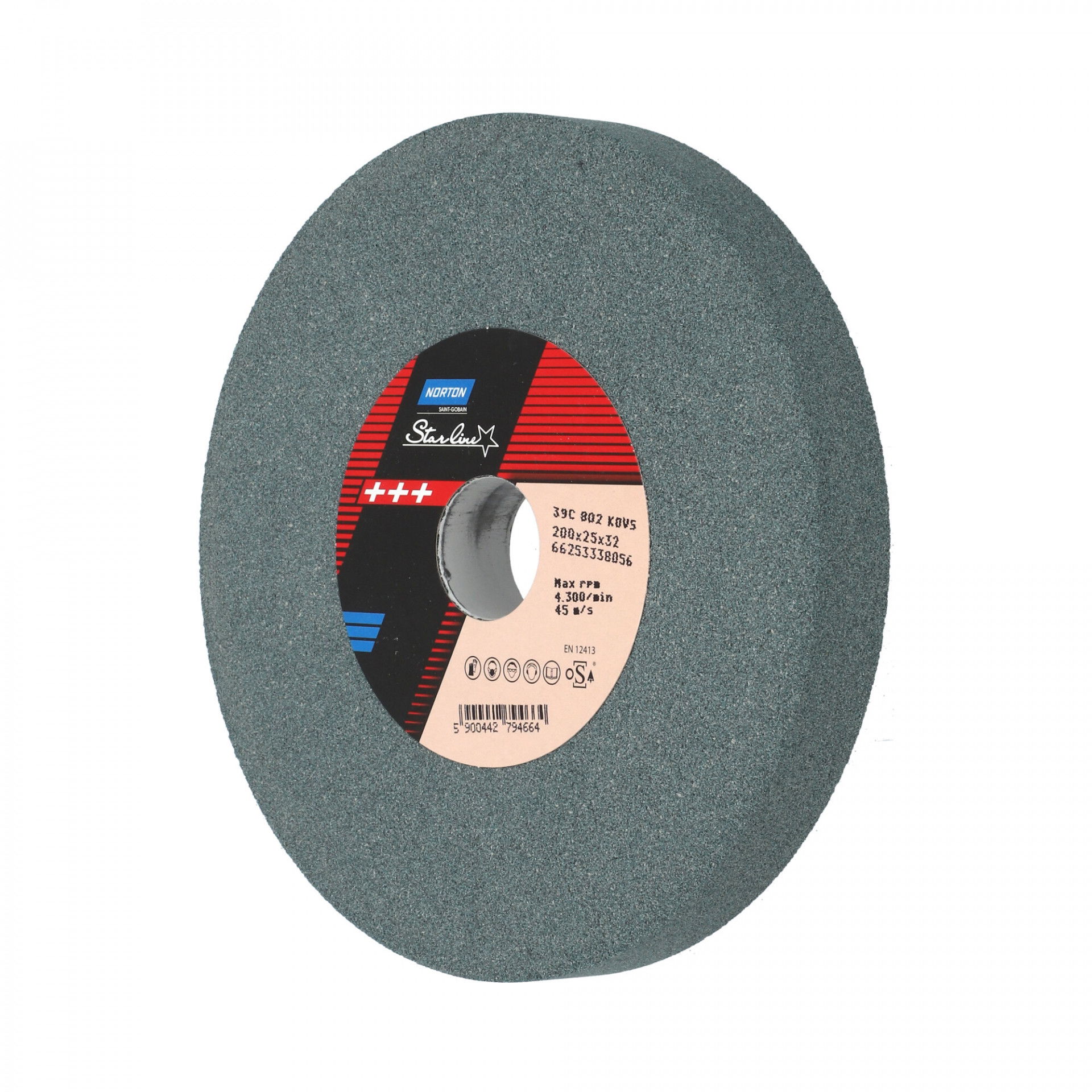 Norton Starline Szilícium-karbid köszörűkorong Ø200x25x32 mm 39C 80 K VS, 2 db/csomag termék fő termékképe