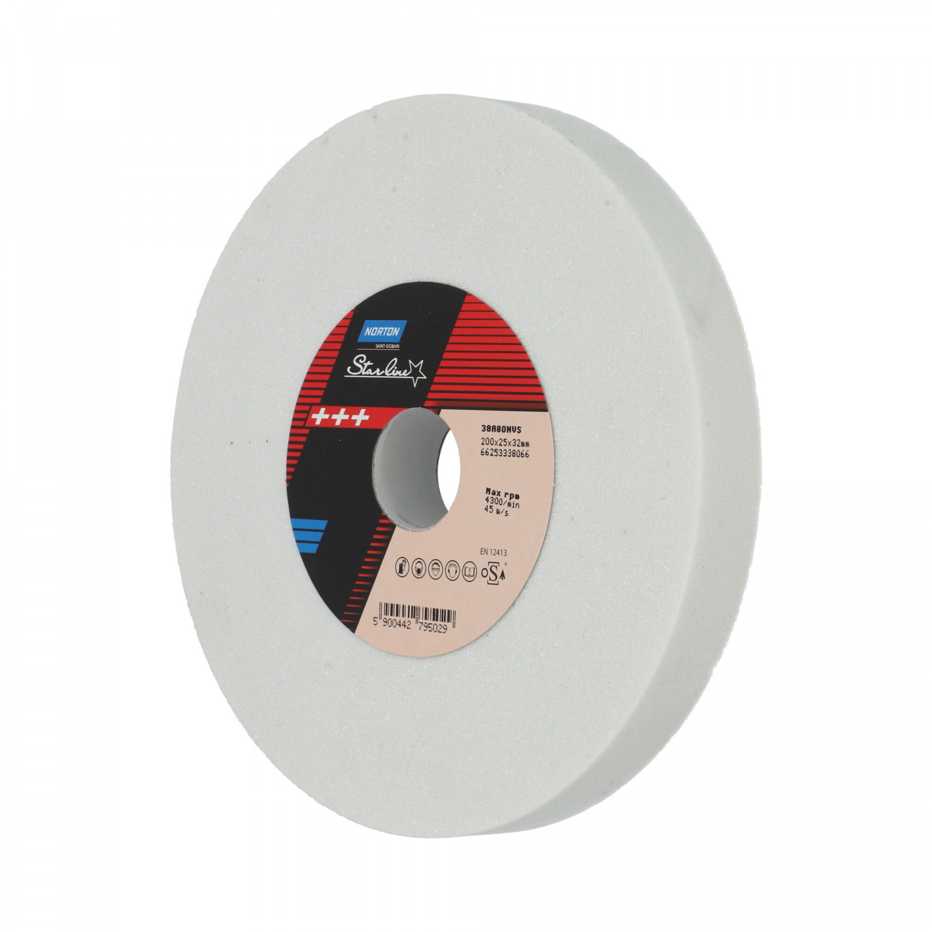 Norton Starline Egyenes Köszörűkorong Ø200x25x32 mm 38A 80 N VS termék fő termékképe