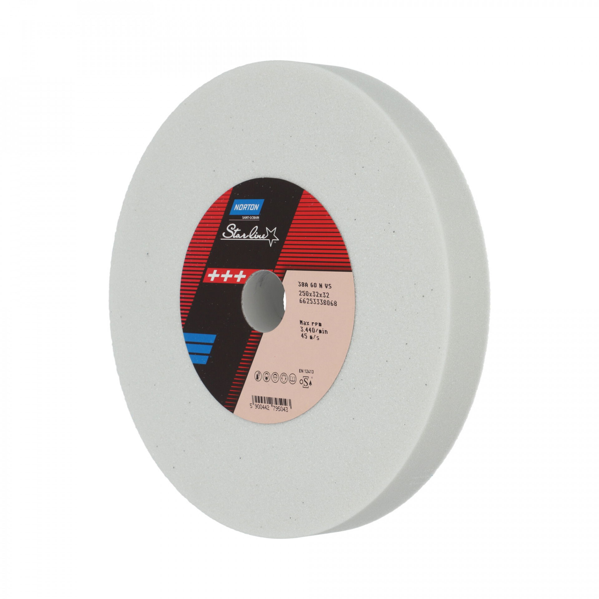 Norton Starline Nemeskorund Alumínium-oxid köszörűkorong Ø250x32x32 mm 38A 60 N VS termék fő termékképe