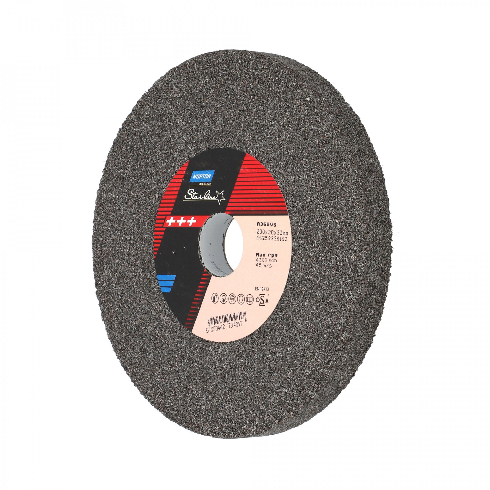Norton Starline Alumínium-oxid köszörűkorong Ø200x20x32 mm A 36 O VS, 2 db/csomag termék fő termékképe