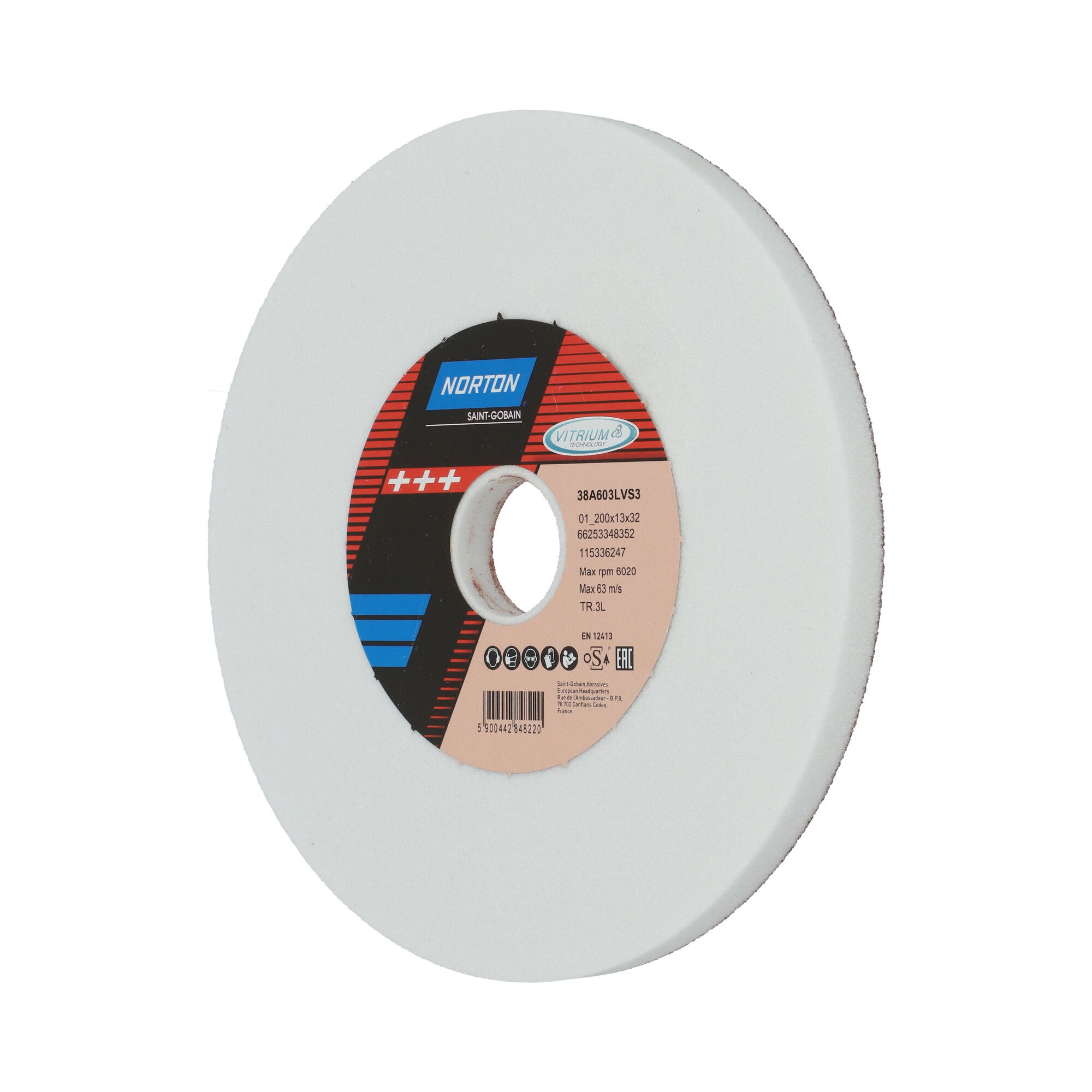 Norton Egyenes köszörűkorong Ø200x13x32 mm 38A 60 L VS3 termék fő termékképe