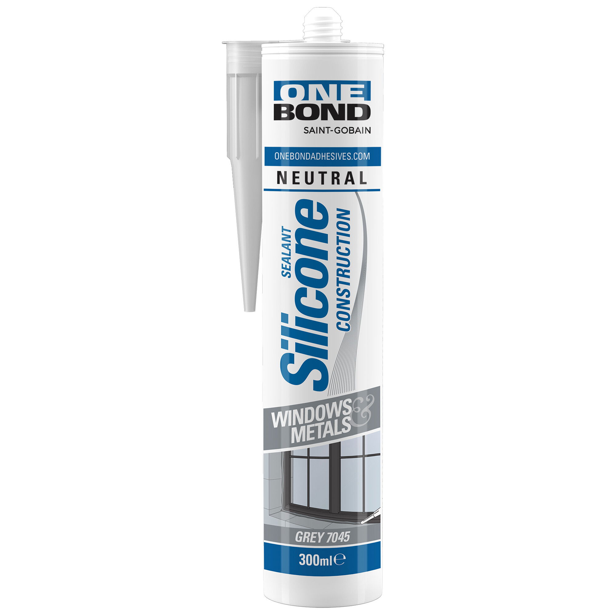 OneBond Silicone Construction Grey 7045 építőipari szilikon tömítőanyag szürke 300ml CS, 12 db/csomag termék fő termékképe