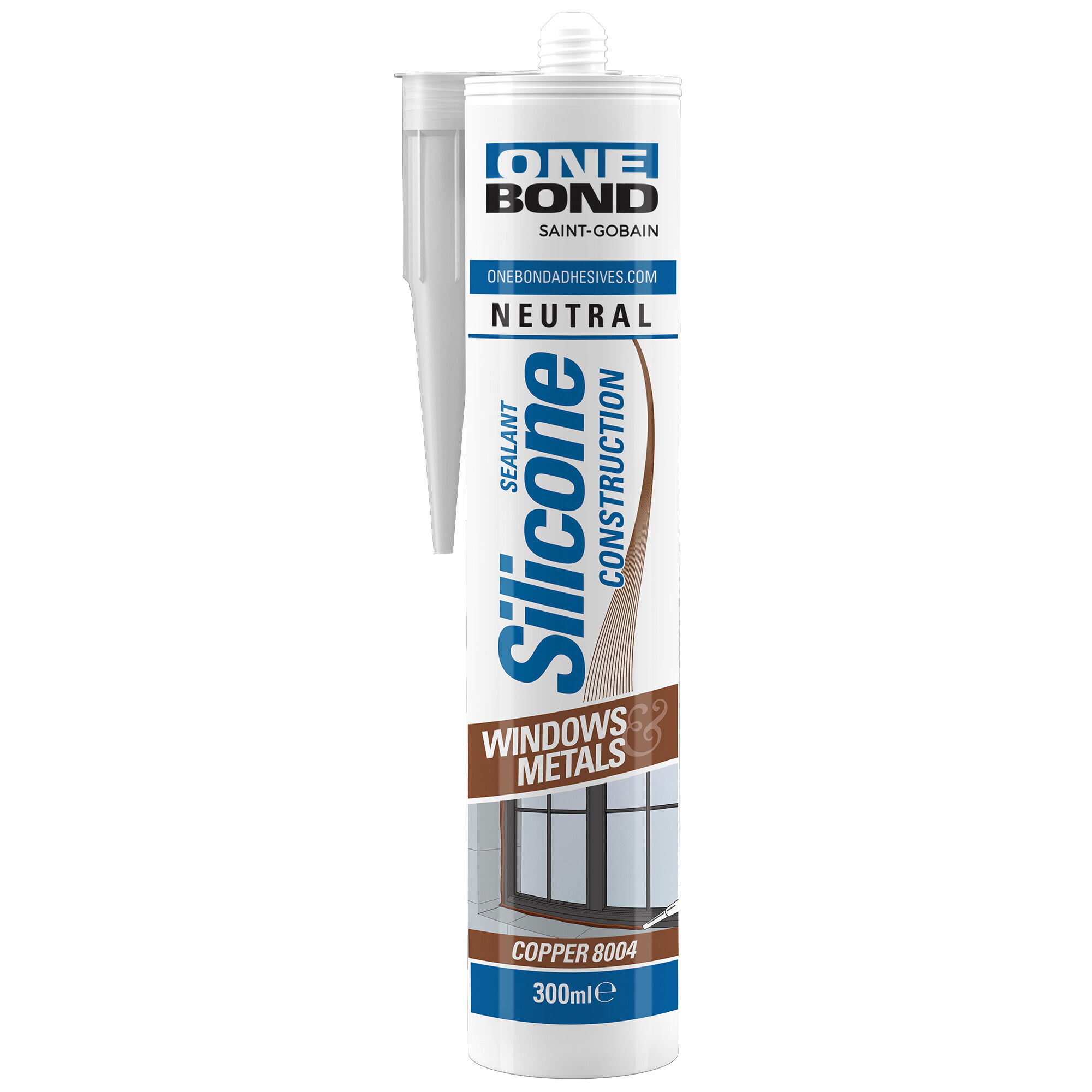 OneBond Silicone Construction Copper 8004 építőipari szilikon tömítőanyag bézs 300ml CS, 12 db/csomag termék fő termékképe