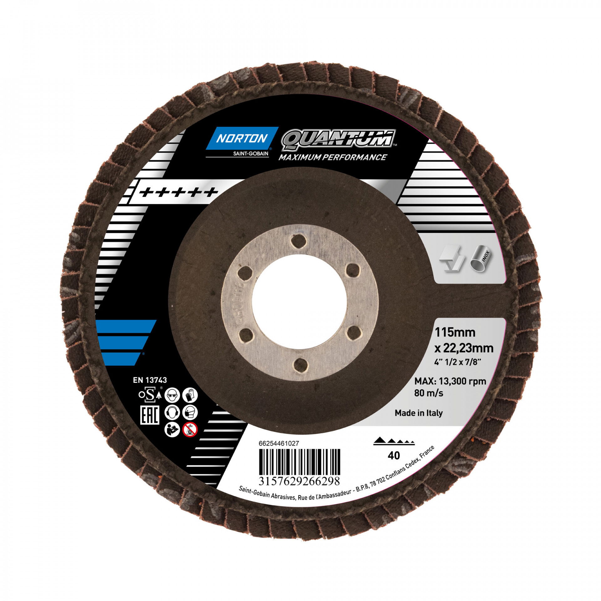 Norton Quantum R996 lamellás csiszolókorong Ø115x22 mm P40 termék fő termékképe