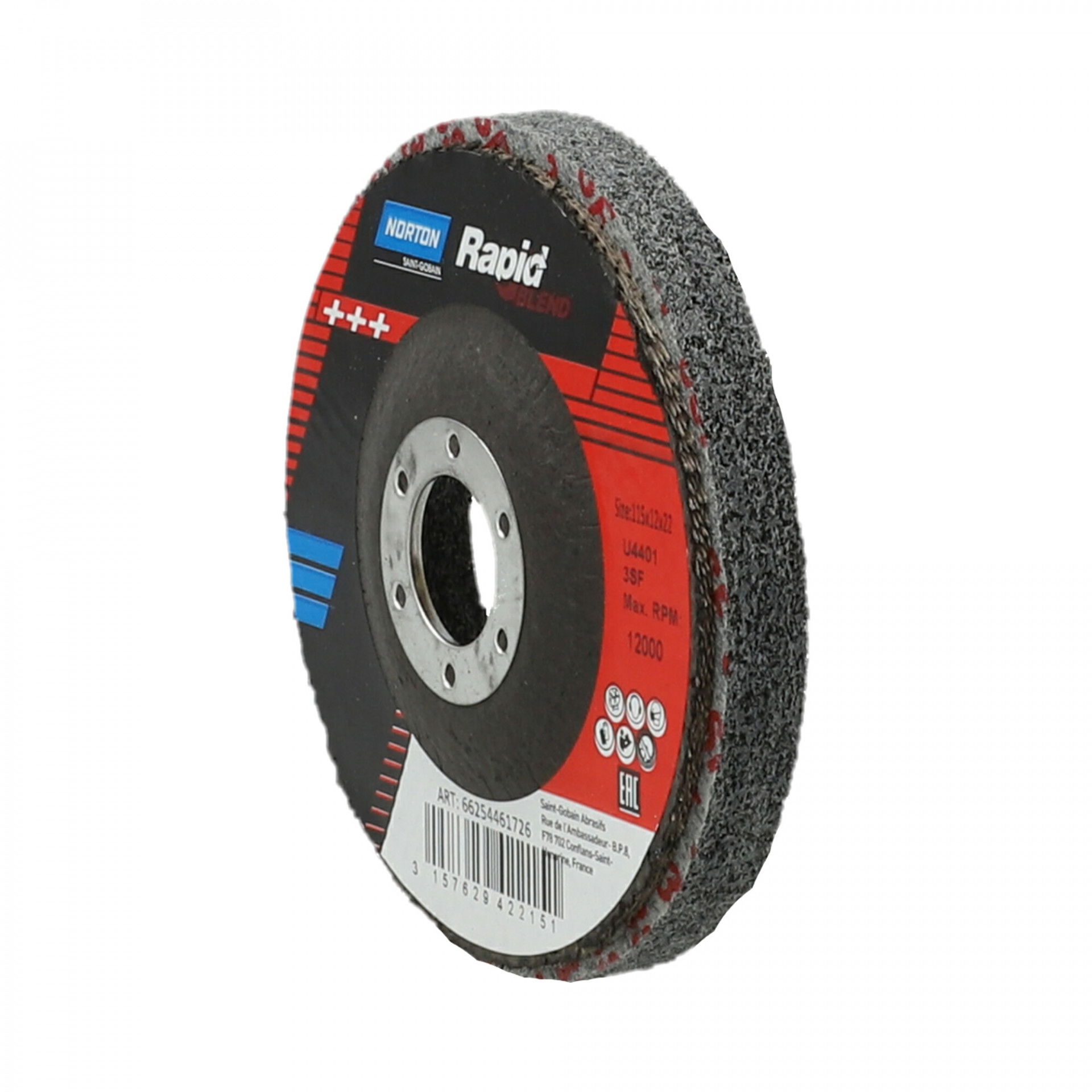 Norton Rapid Blend NEX DPC tisztítókorong Ø115x12x22 mm NEX2SF termék fő termékképe